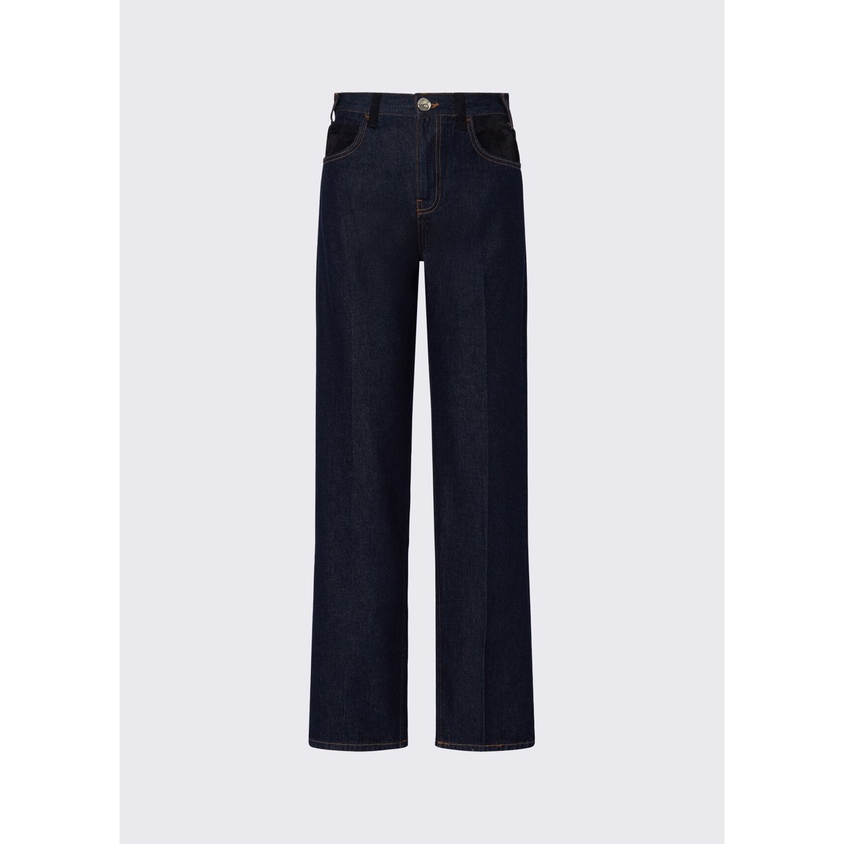 Jean droit avec détails en tissu délavage normal, LIU JO