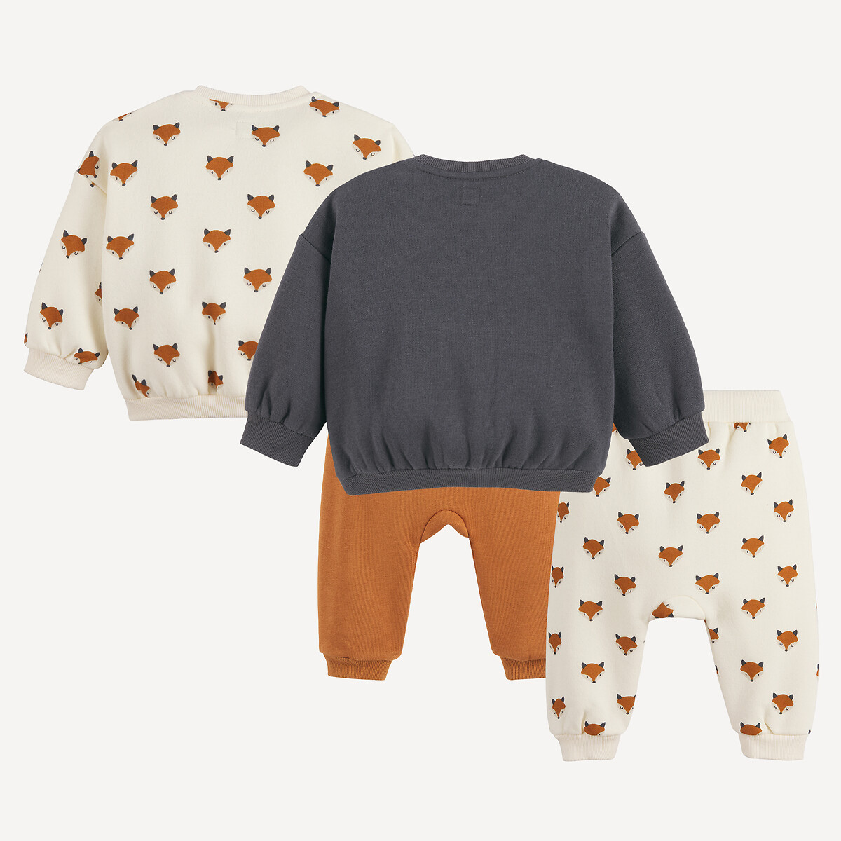 Lot de 2 ensembles 2 pièces en molleton, sweats et sarouels, thème renard assortis, LA REDOUTE COLLECTIONS