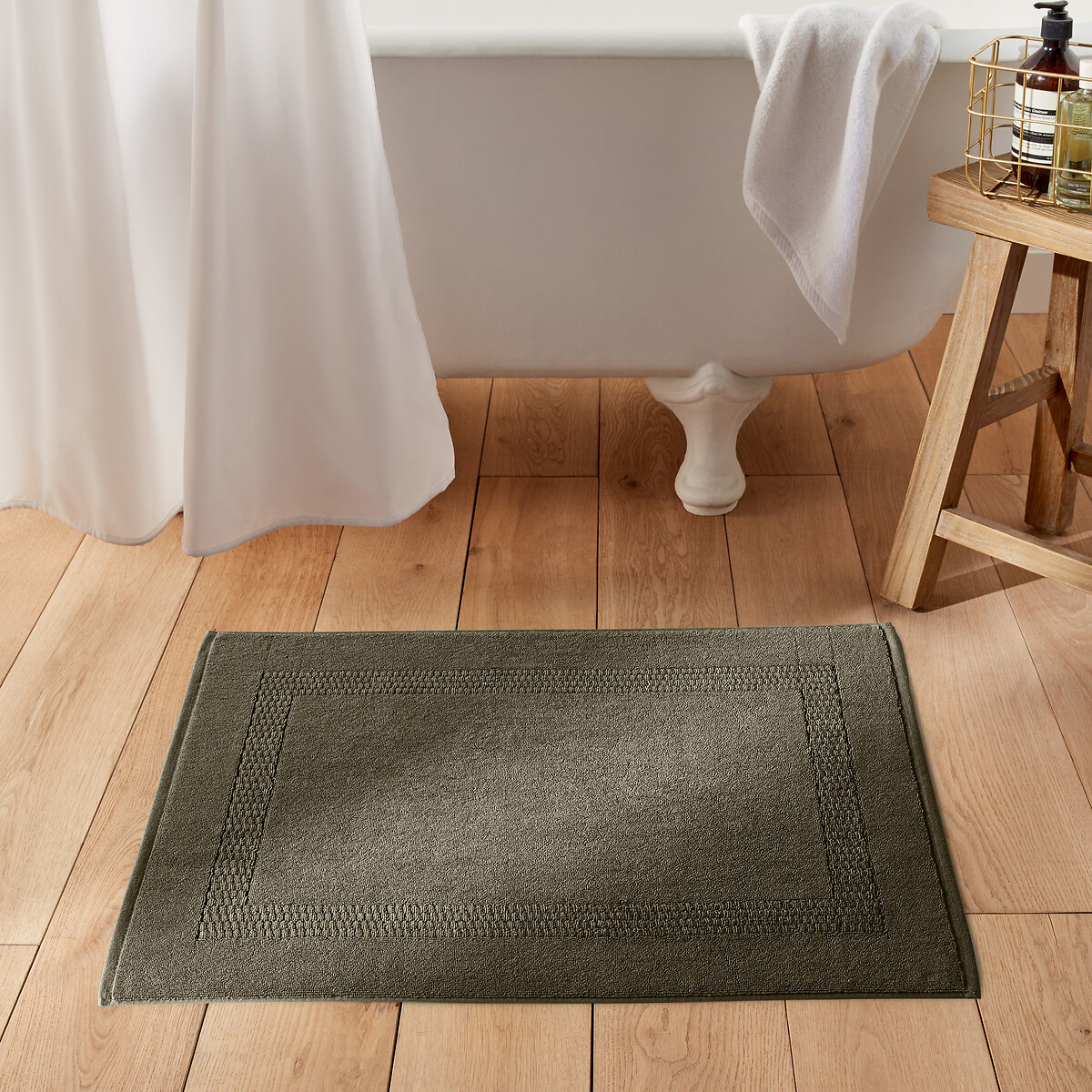 Tapis de bain éponge en coton Égyptien 1100g Kheops kaki, LA REDOUTE INTERIEURS