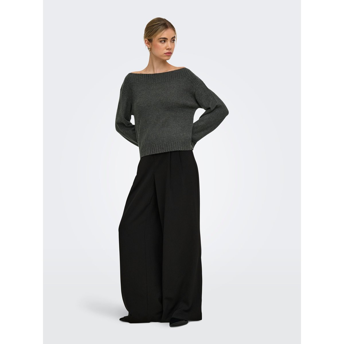 Pull En Maille dark grey melange, ONLY