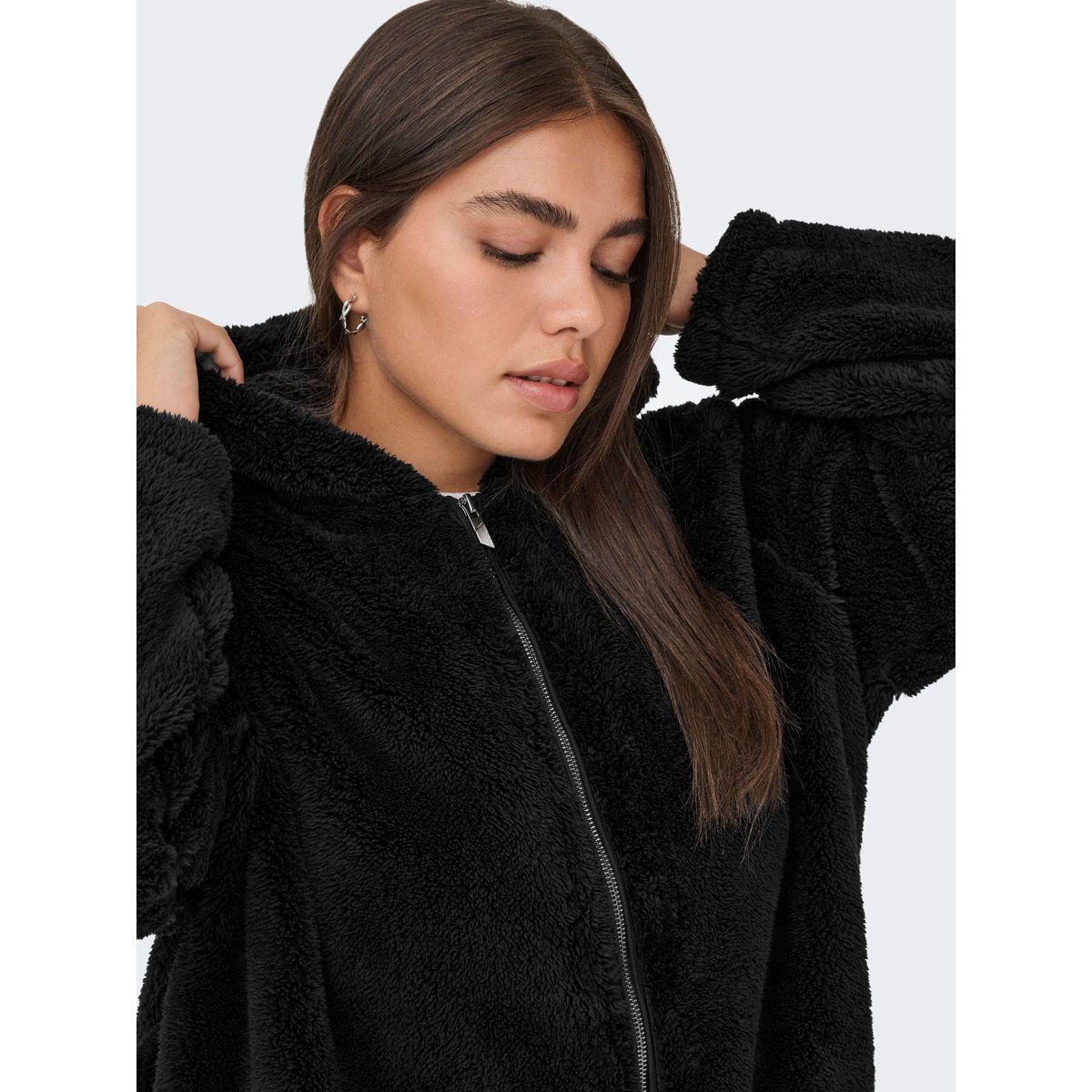 Manteau En Peluche black, ONLY CARMAKOMA