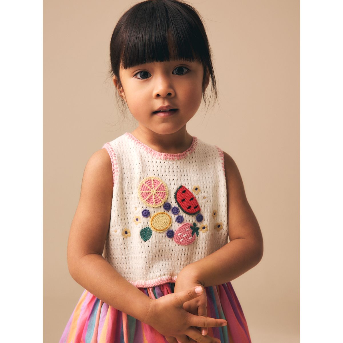 Robe brodée motif fruits arc-en-ciel, NEXT