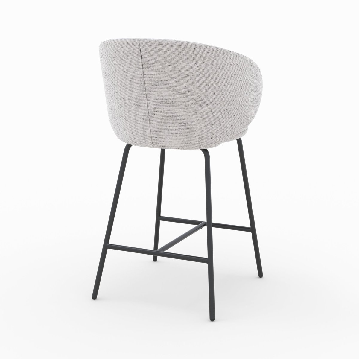 Lot de 2 chaises pour îlot central en tissu 68 cm - CÉCILIA gris clair chiné, MAISON PAVANE