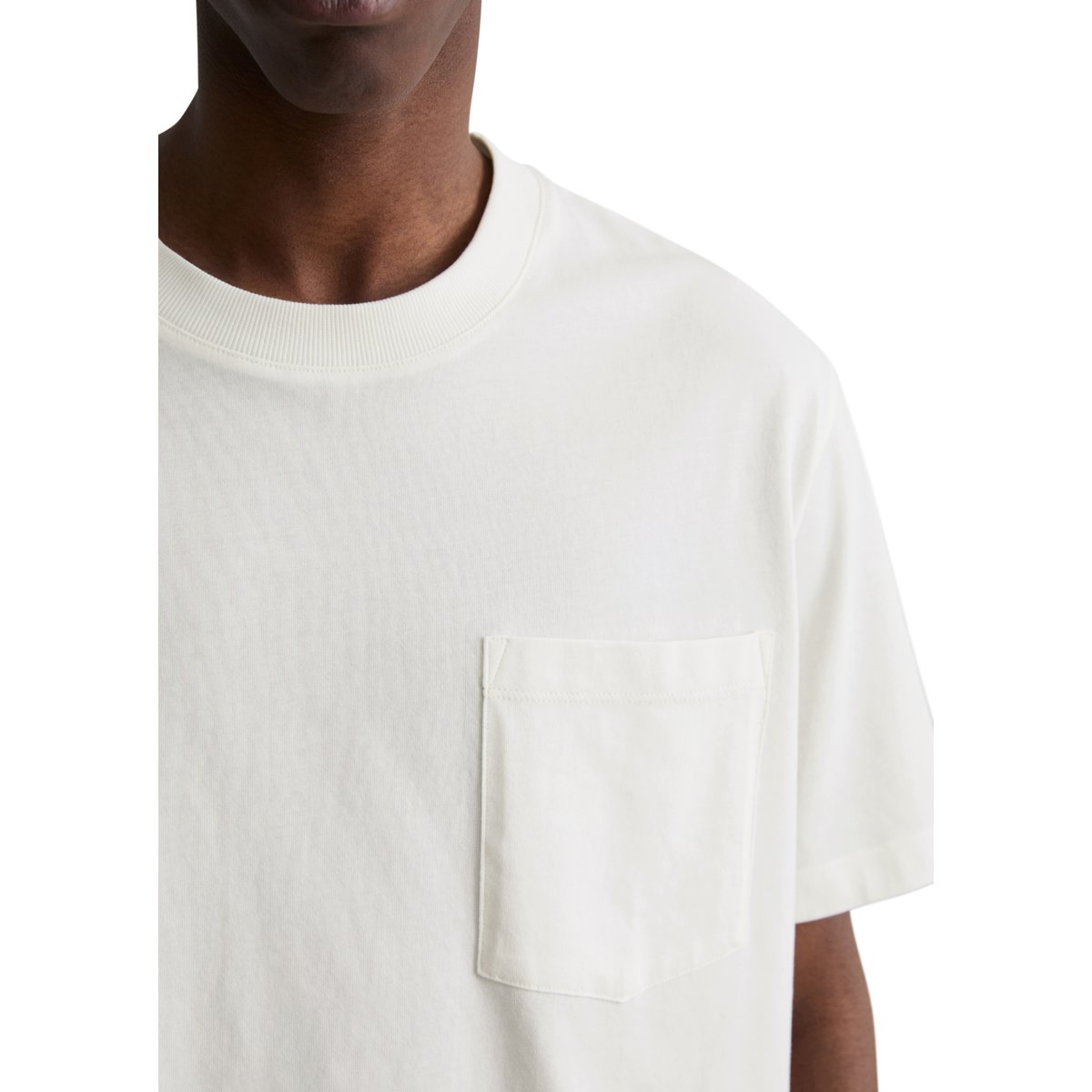 T-shirt DfC relaxed avec poche poitrine blanc naturel, MARC O’POLO DENIM