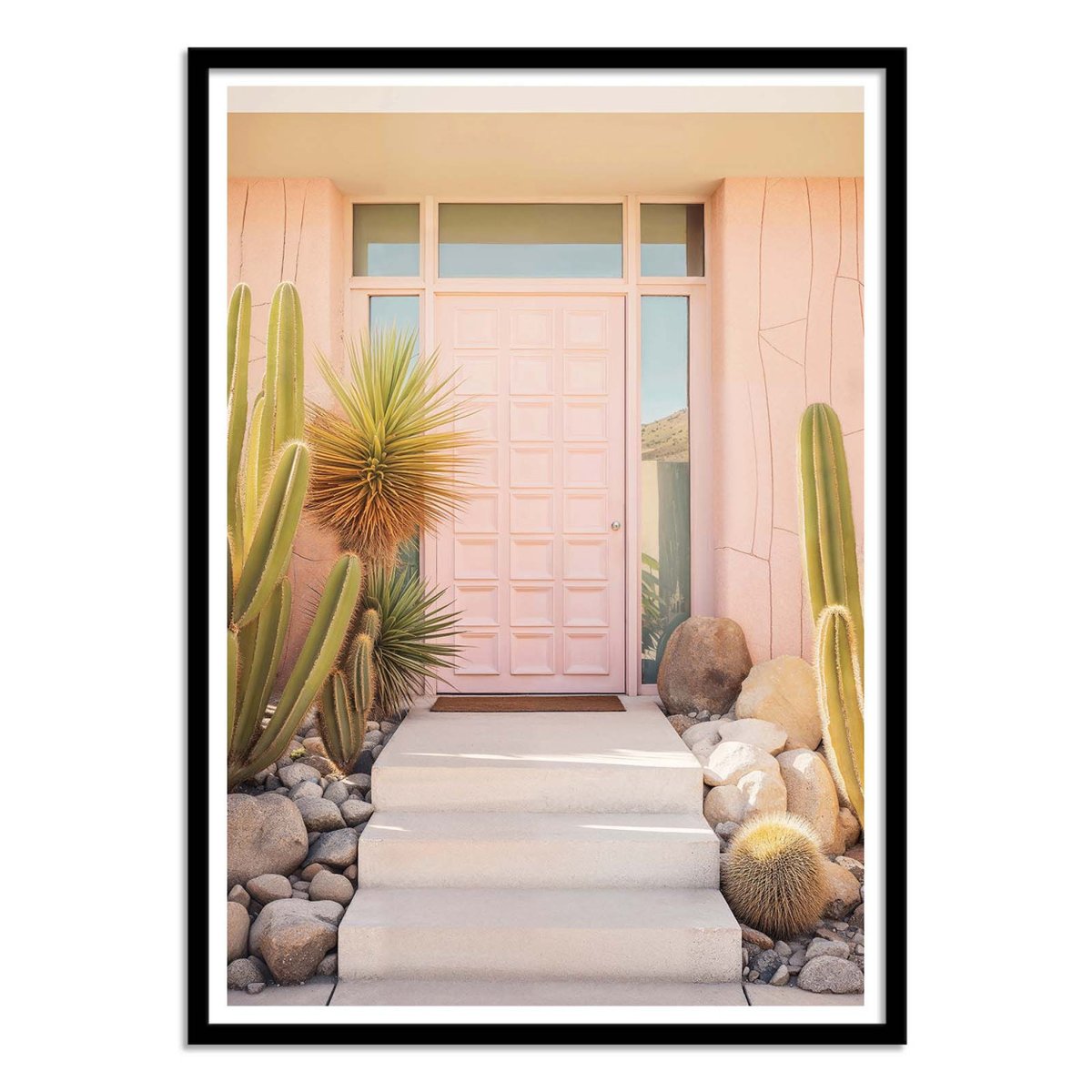 Affiche d'art - Pink Palm Springs - Philippe Hugonnard couleur unique, WALL EDITIONS