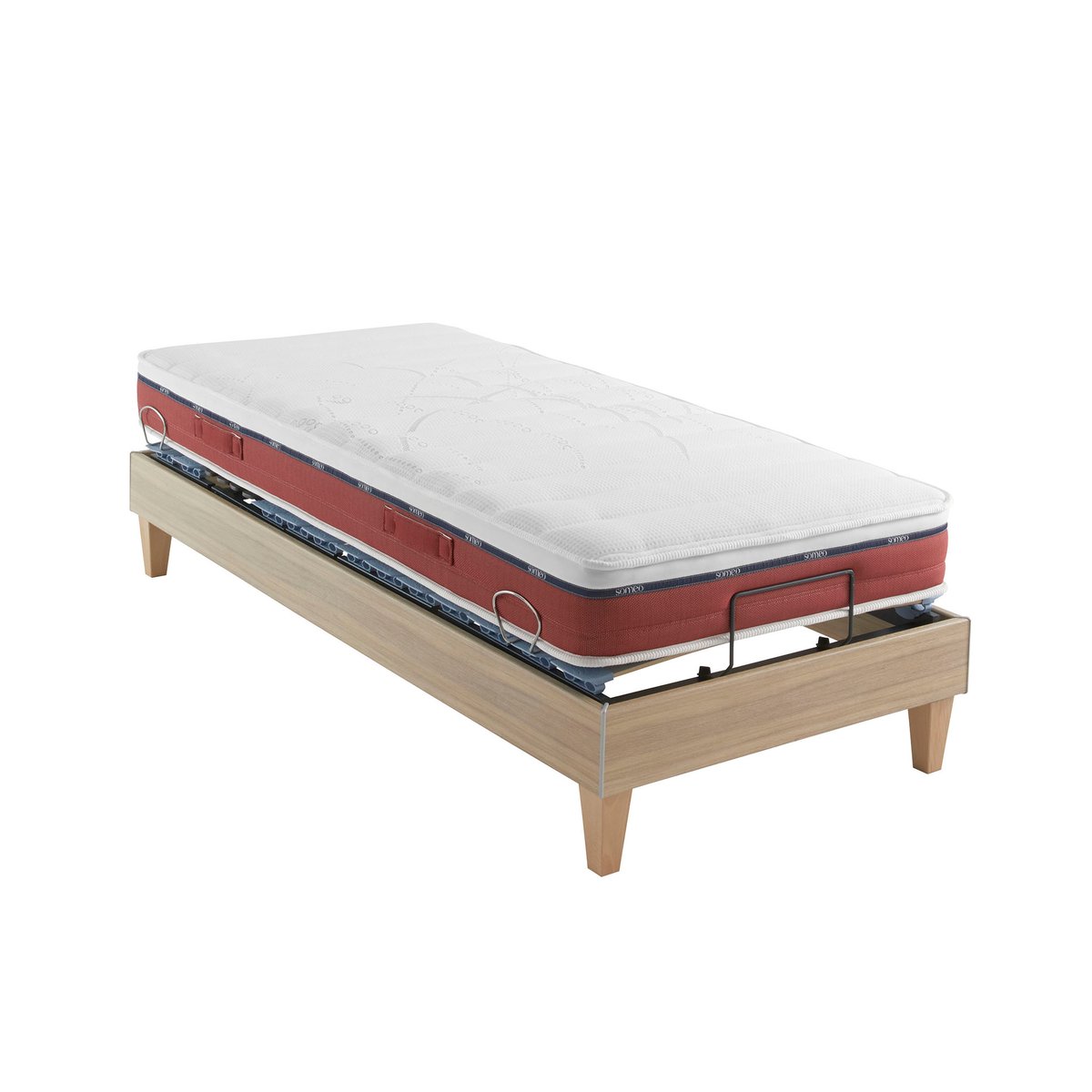 Sommier de relaxation électrique LUXE bois naturel, SOMEO