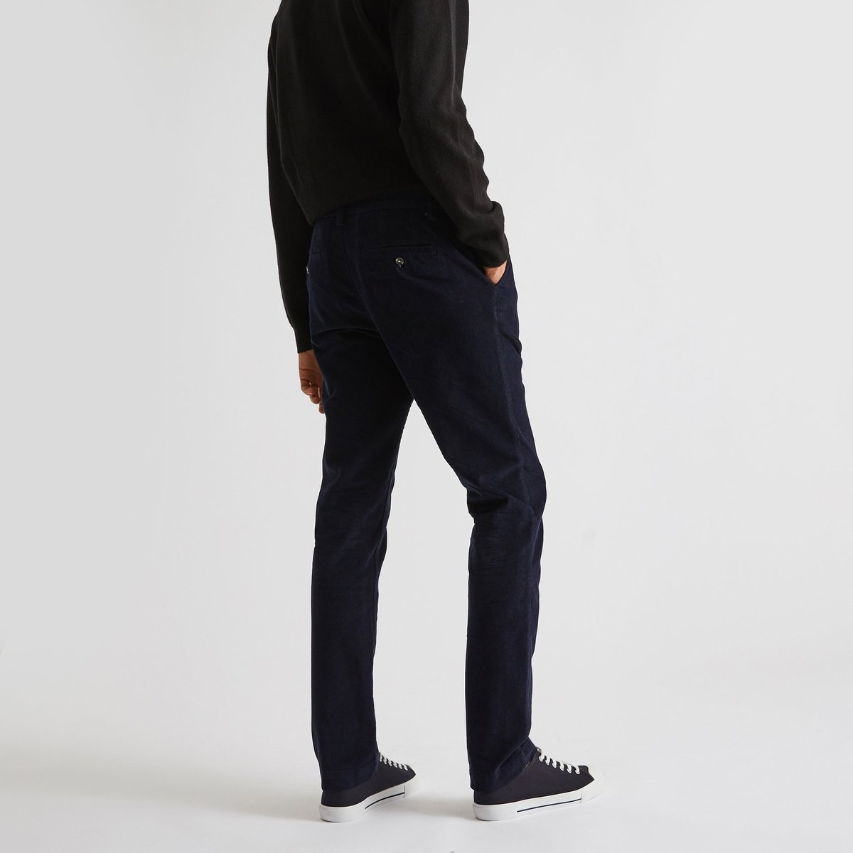 Pantalon velours en coton BIO GOTS marine, MONOPRIX