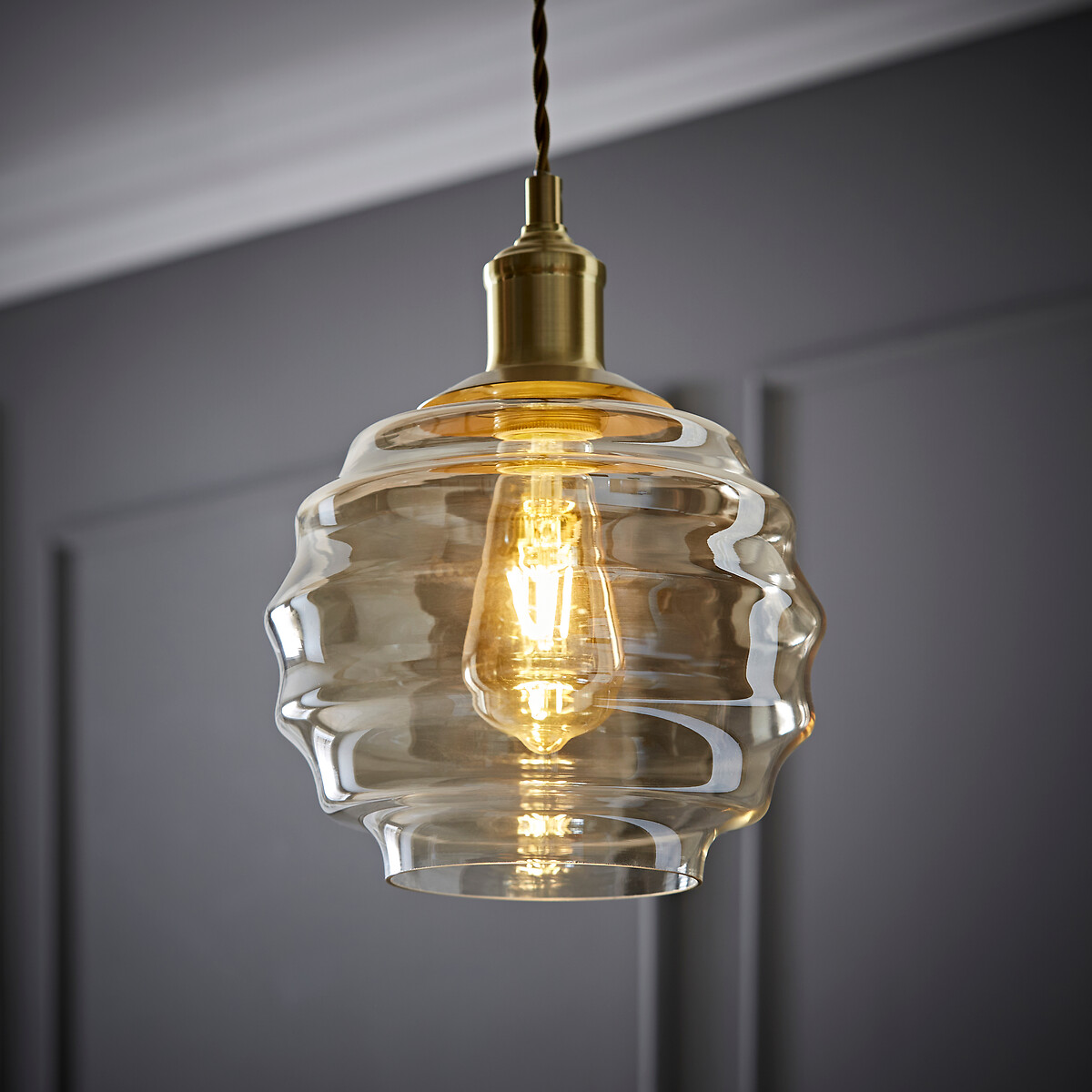 Paige Bubble Glass Easy Fit Pendant Shade in Champagne champagne, SO'HOME