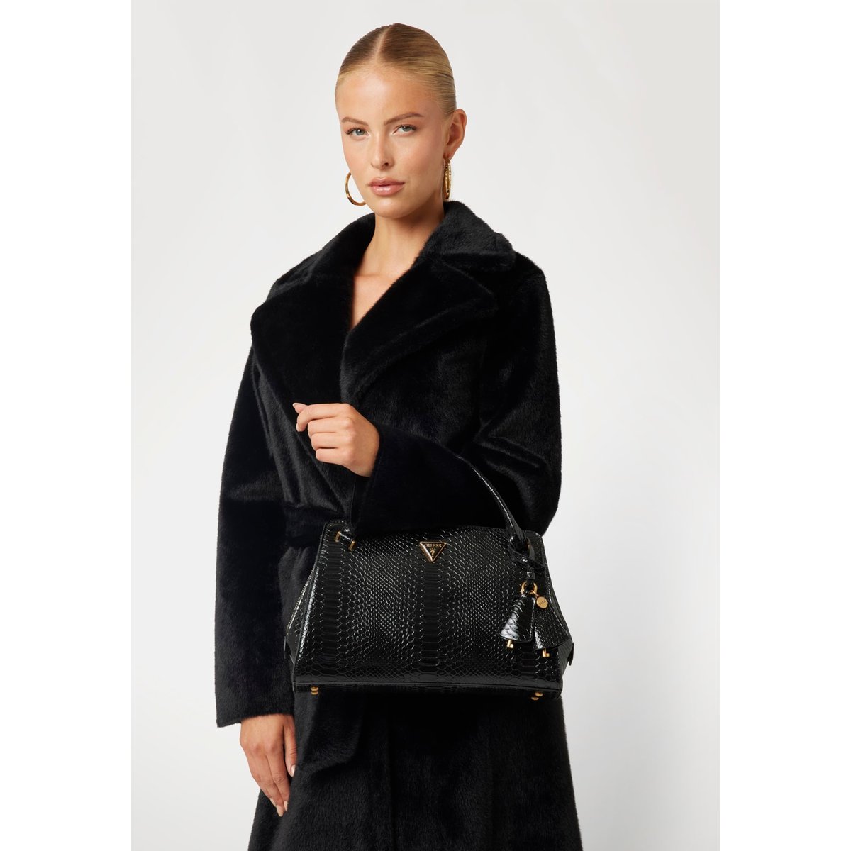 Georgina Sac À Main Imprimé Python noir, GUESS