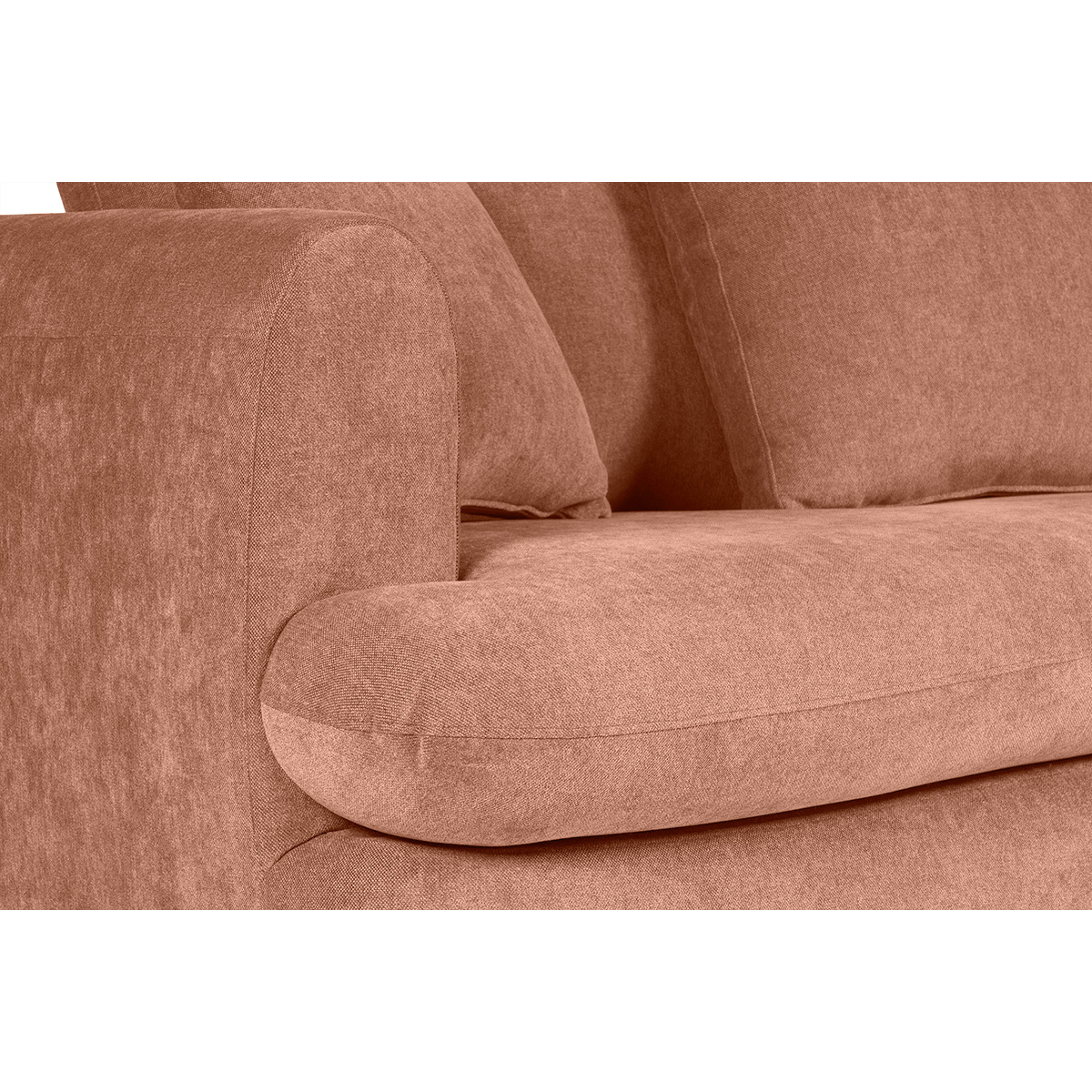 Canapé convertible déhoussable 3-4 places design haricot en tissu effet velours SACHA terra cotta, MILIBOO