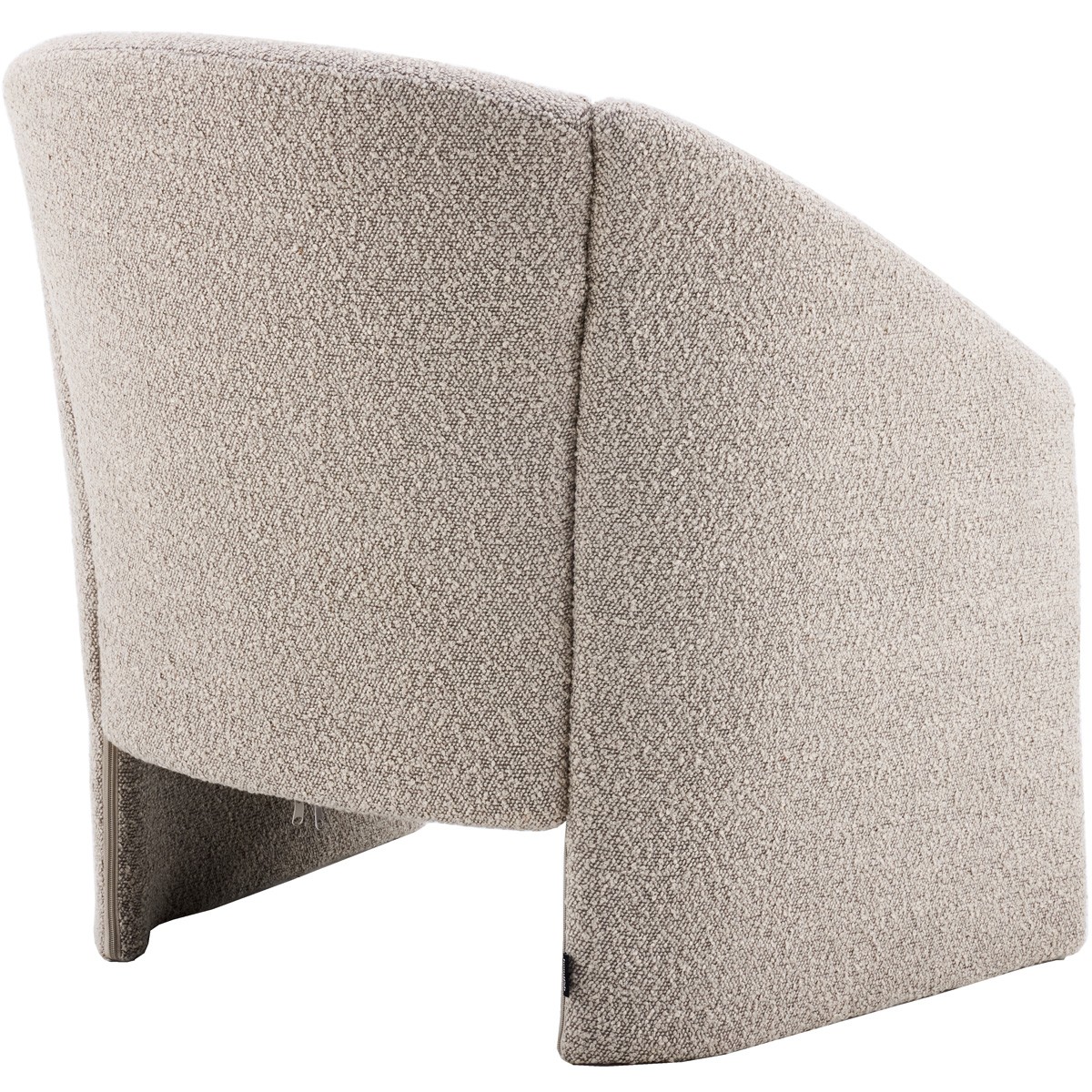 fauteuil arrondi en tissu bouclé - AMI taupe, HOMIFAB
