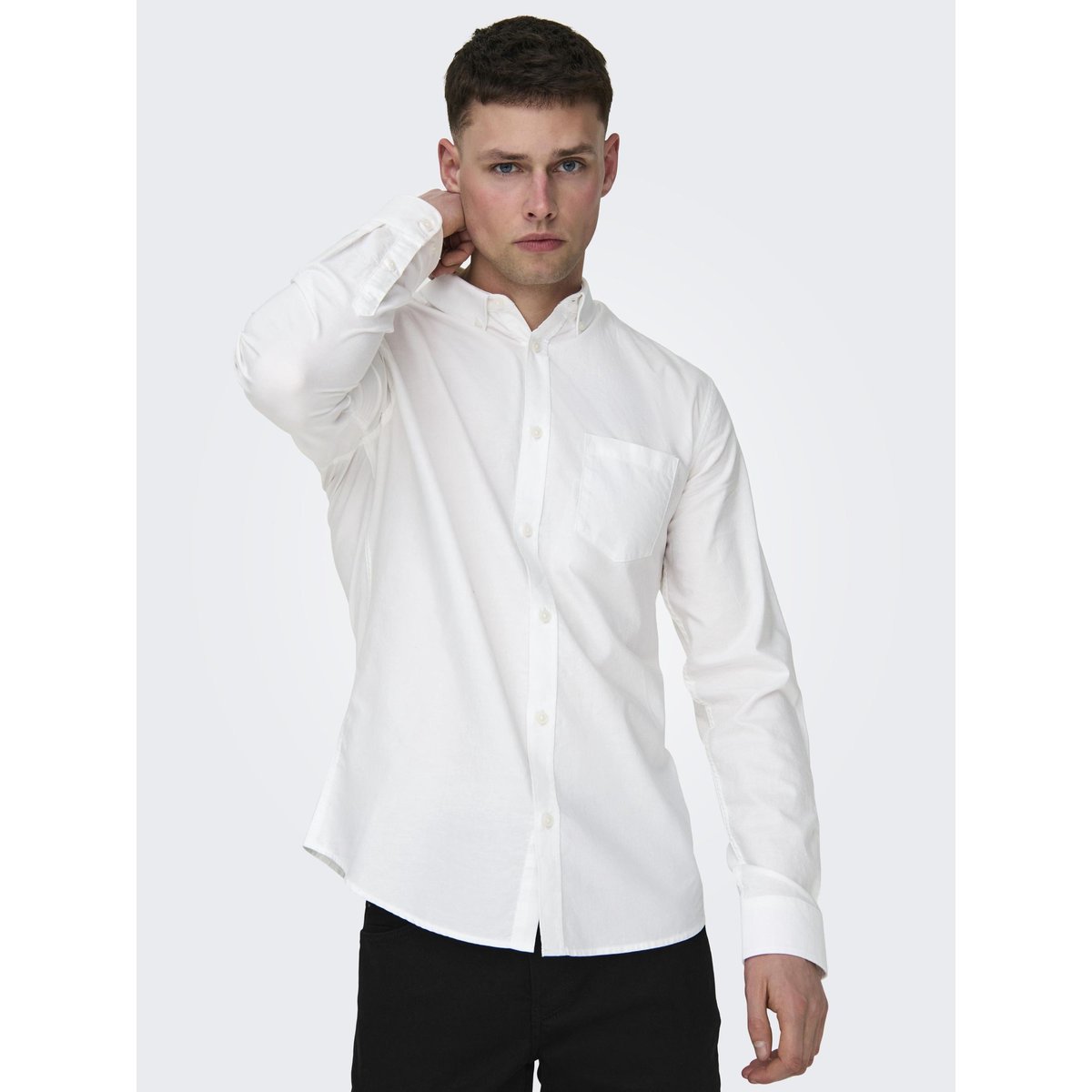 Chemise Oxford white, ONLY & SONS