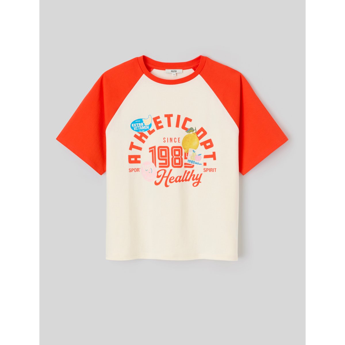 T-shirt raglan rouge, BZB