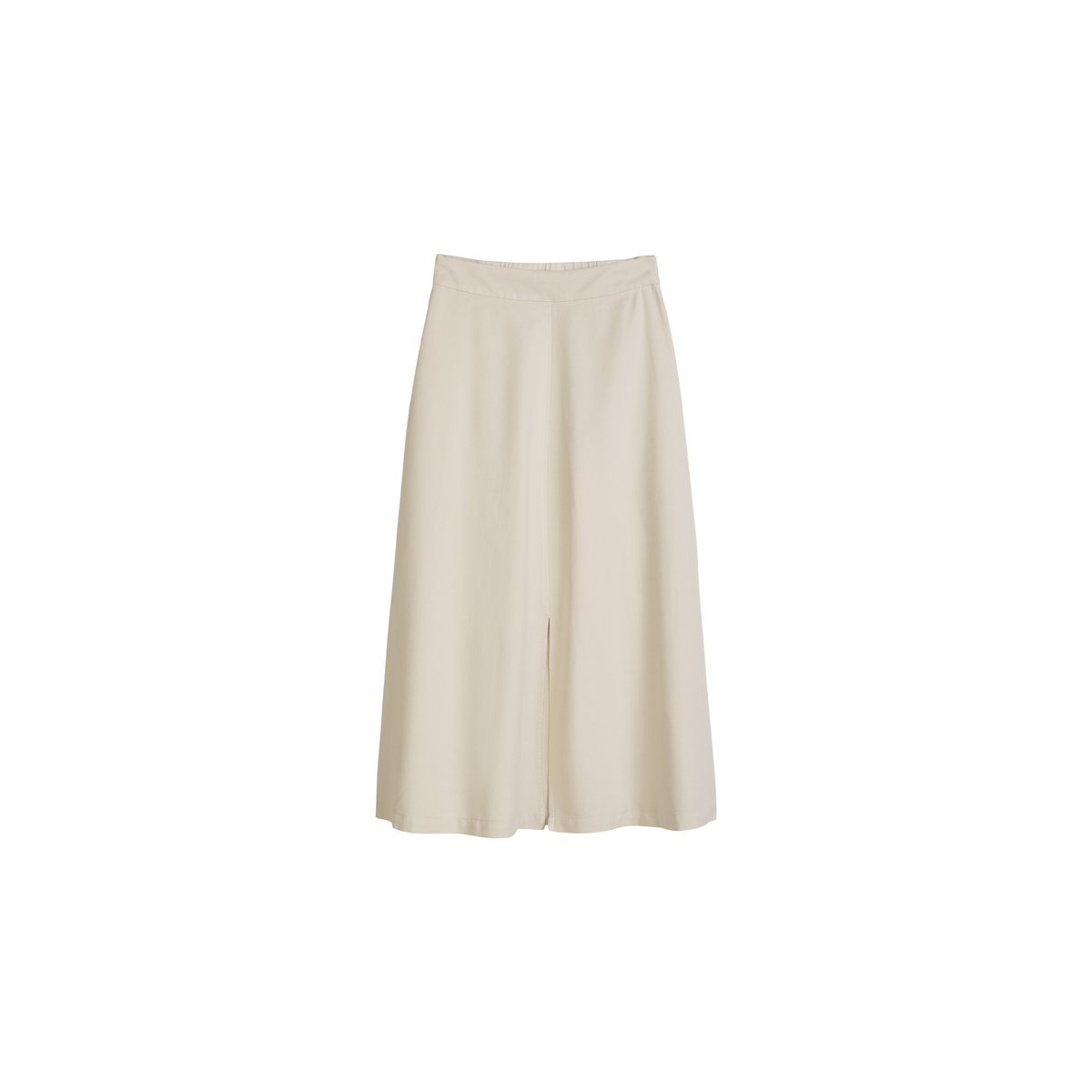Jupe évasée à mi-mollet en mélange de coton bio, de lyocell et de lin gris clair, MARC O'POLO