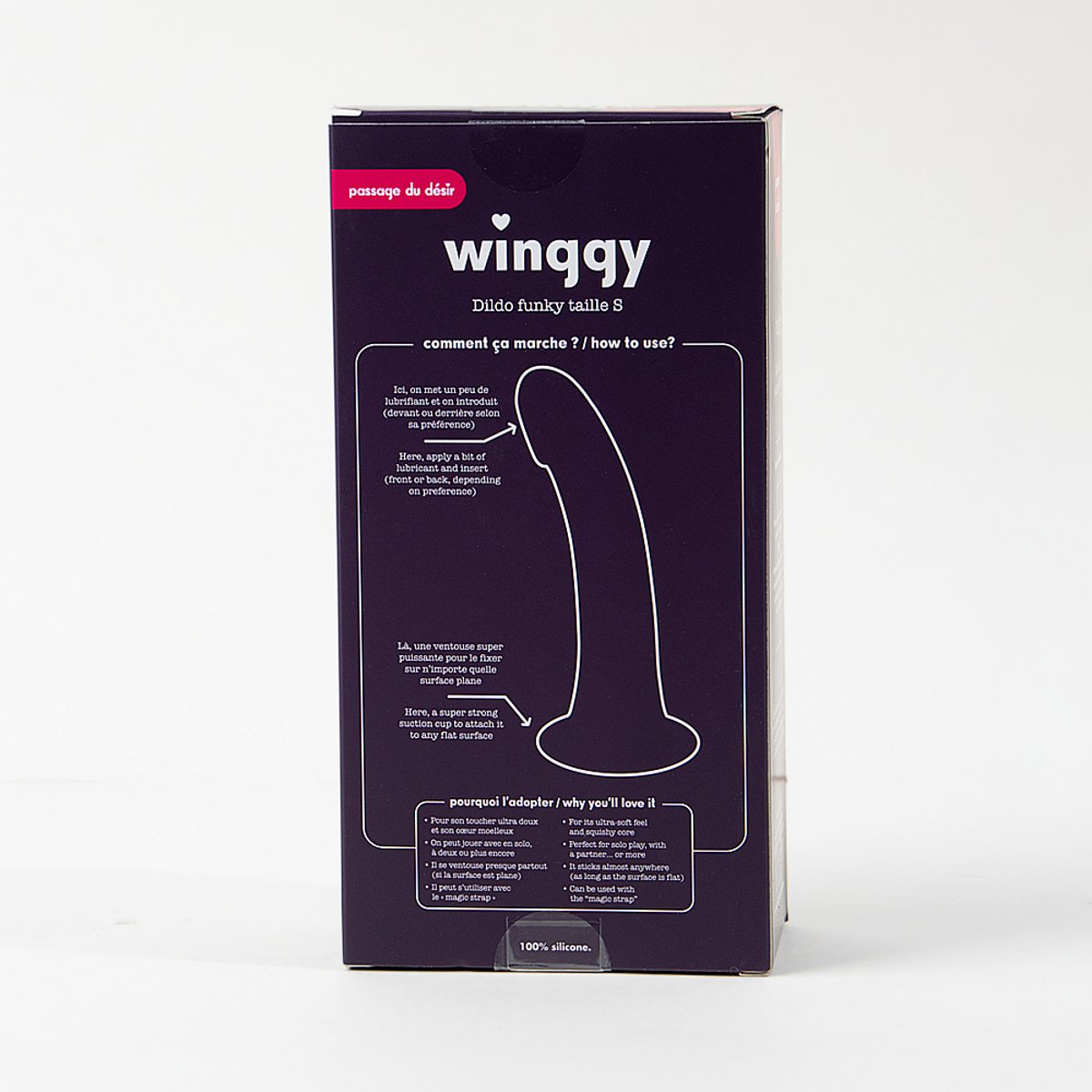 Vibromasseur non vibrant Dildo ventouse Funky_S multicouleur, PASSAGE DU DESIR