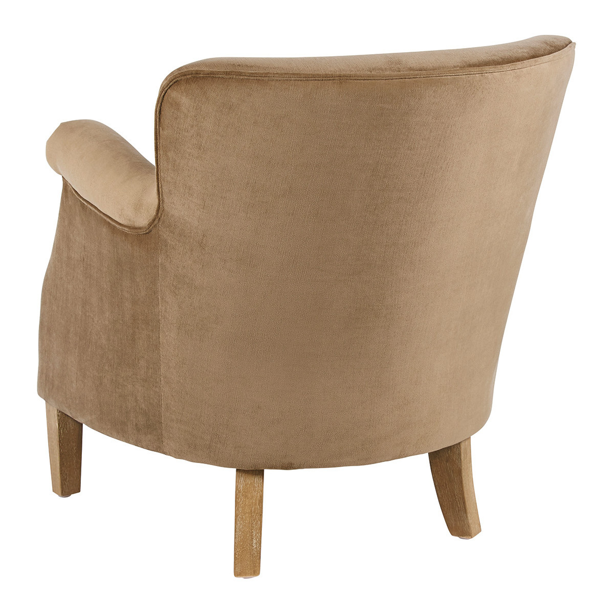 Fauteuil en velours marron, BLANC D’IVOIRE