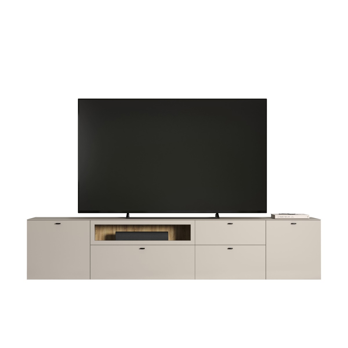 Meuble TV 2 portes, 1 tiroir - VELA cashmere, CALICOSY