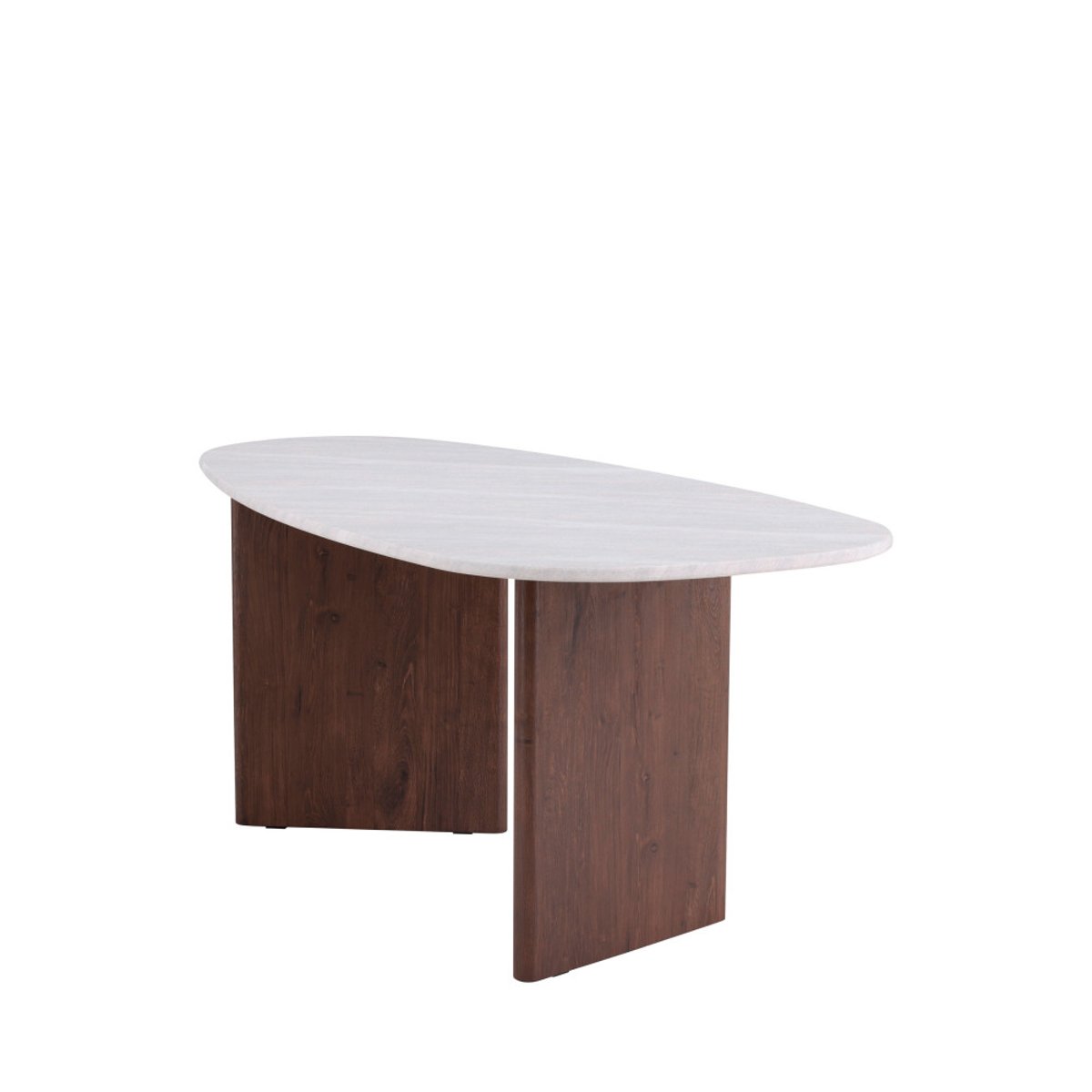 Table à manger 8 personnes organique effet marbre- GRONVIK gris clair, VENTURE HOME