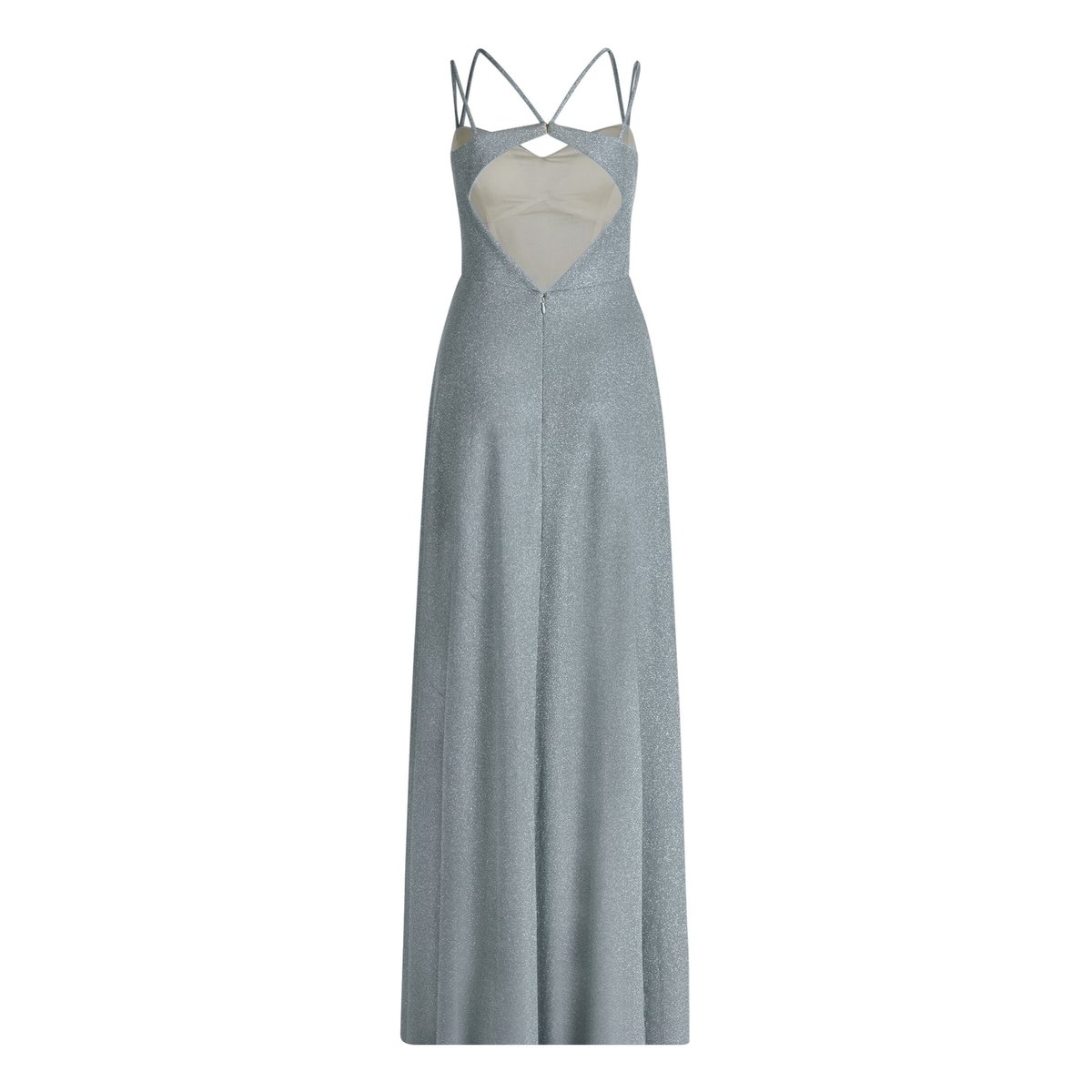 Robe de soirée au look scintillant blanc/gris, VERA MONT