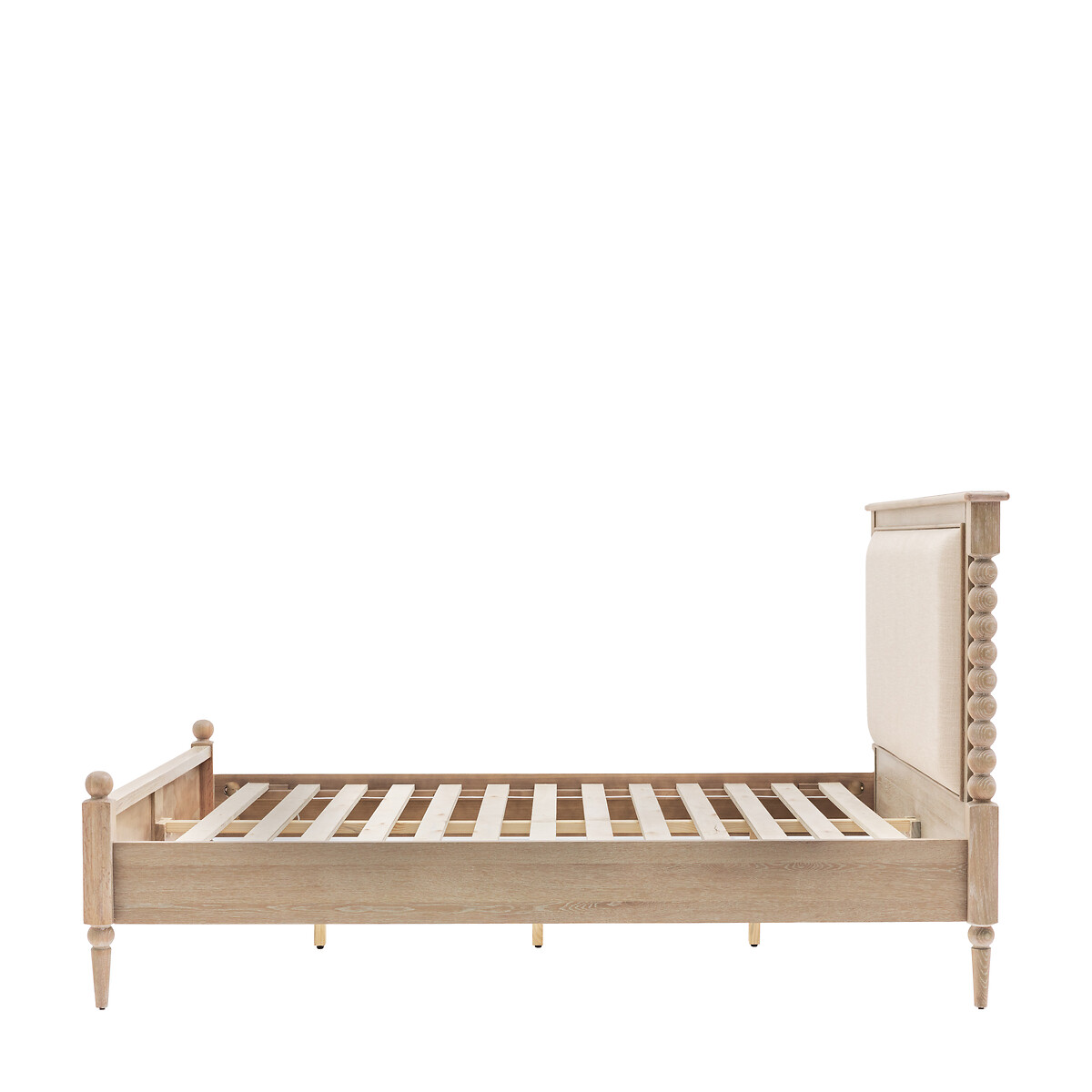 Ames Lime Wash Oak & Linen Pompom Bed oak, ÉDITÉ