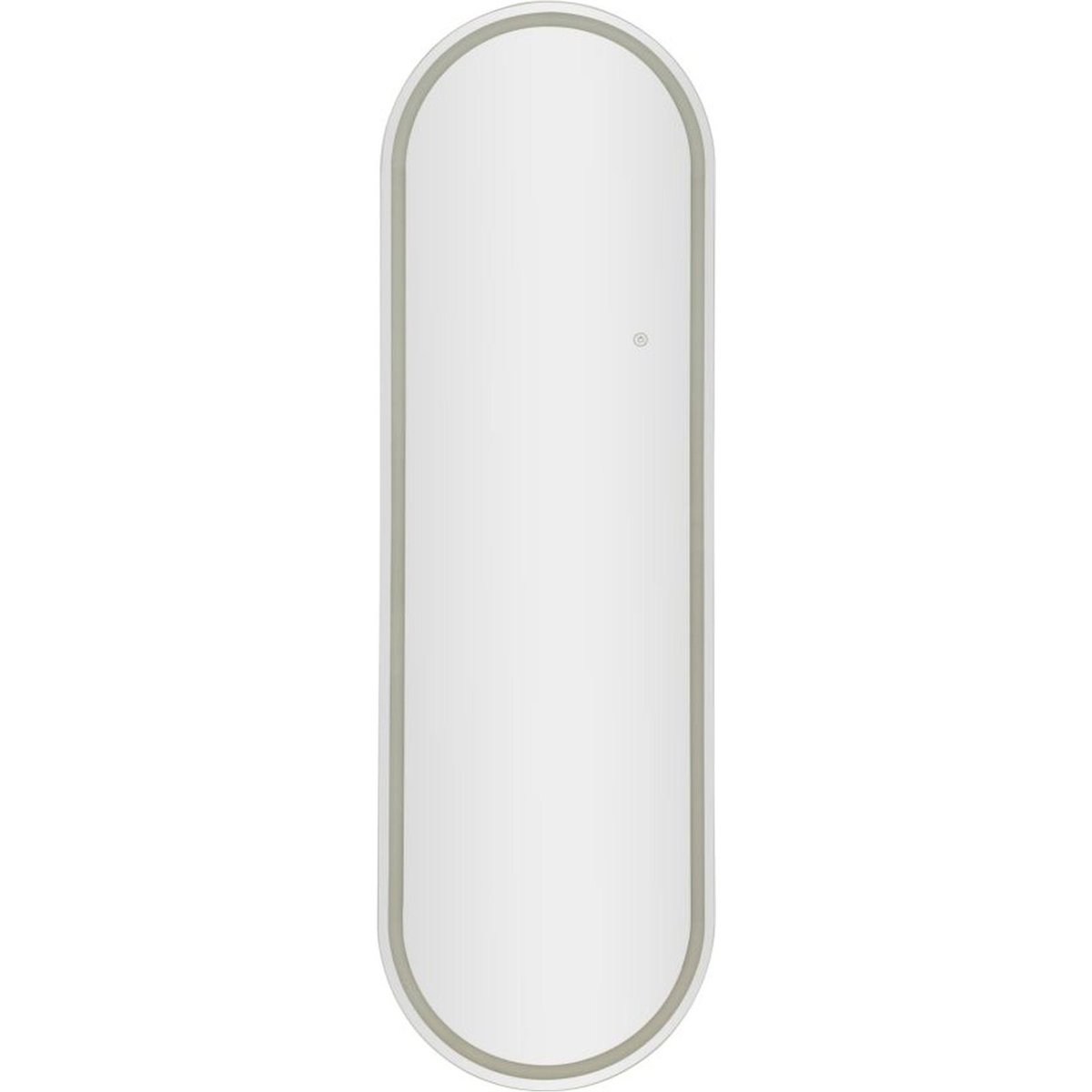 Miroir mural ovale LED cadre aluminium MODERN miroir et beige clair, RECOLLECTION