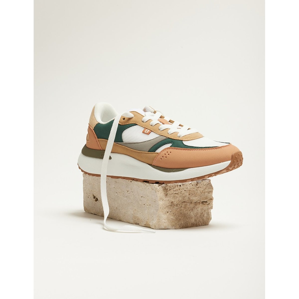 Baskets basses ANAELLE peche blanc canard, ODAJE
