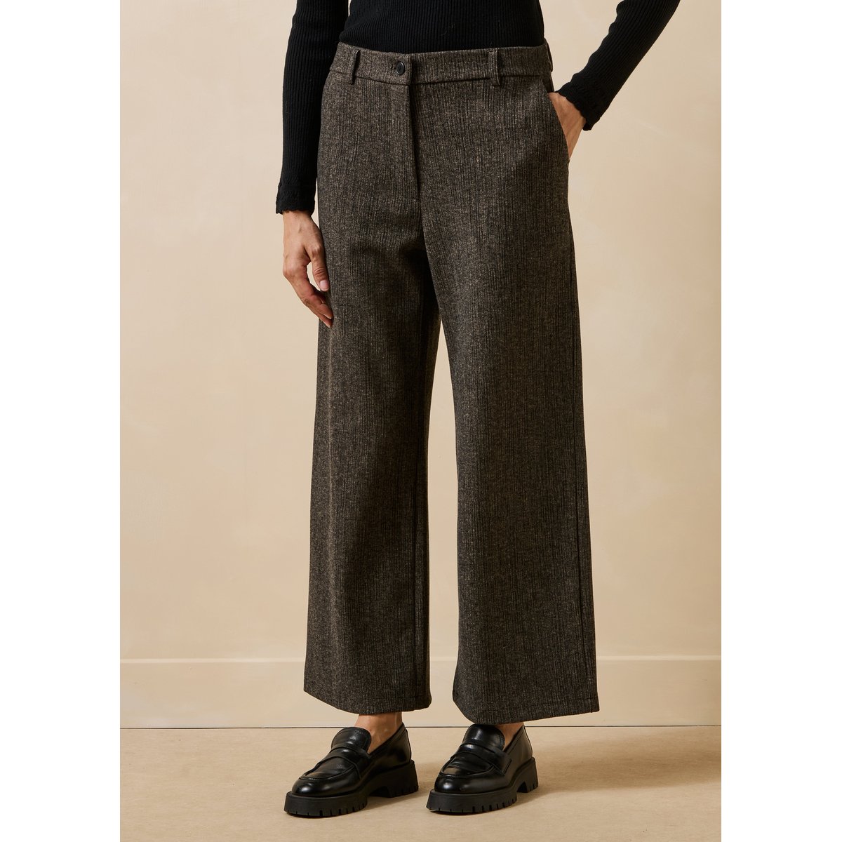 Pantalon droit en milano effet velours ecorce, LA FEE MARABOUTEE