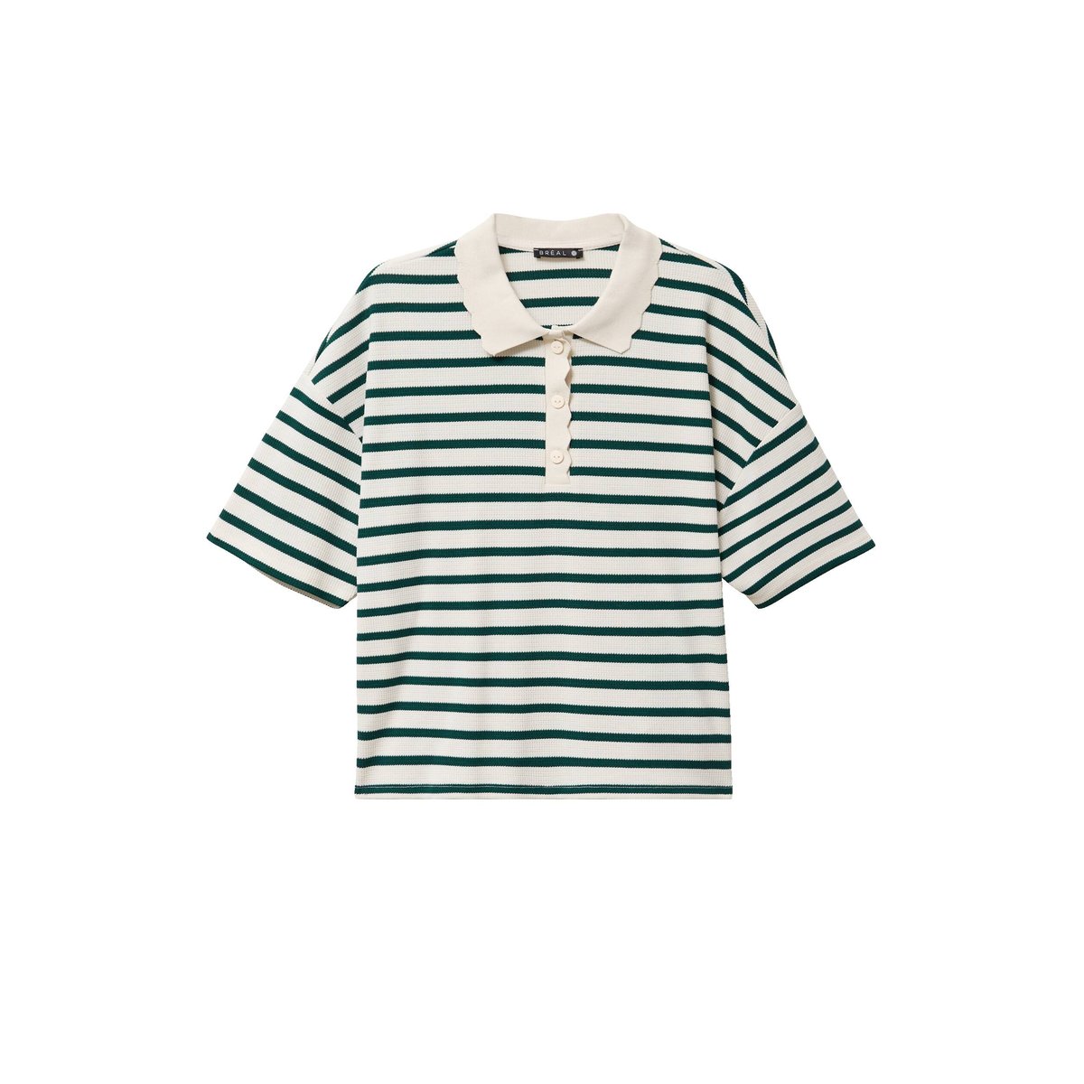Polo ample col chemise vert, BREAL