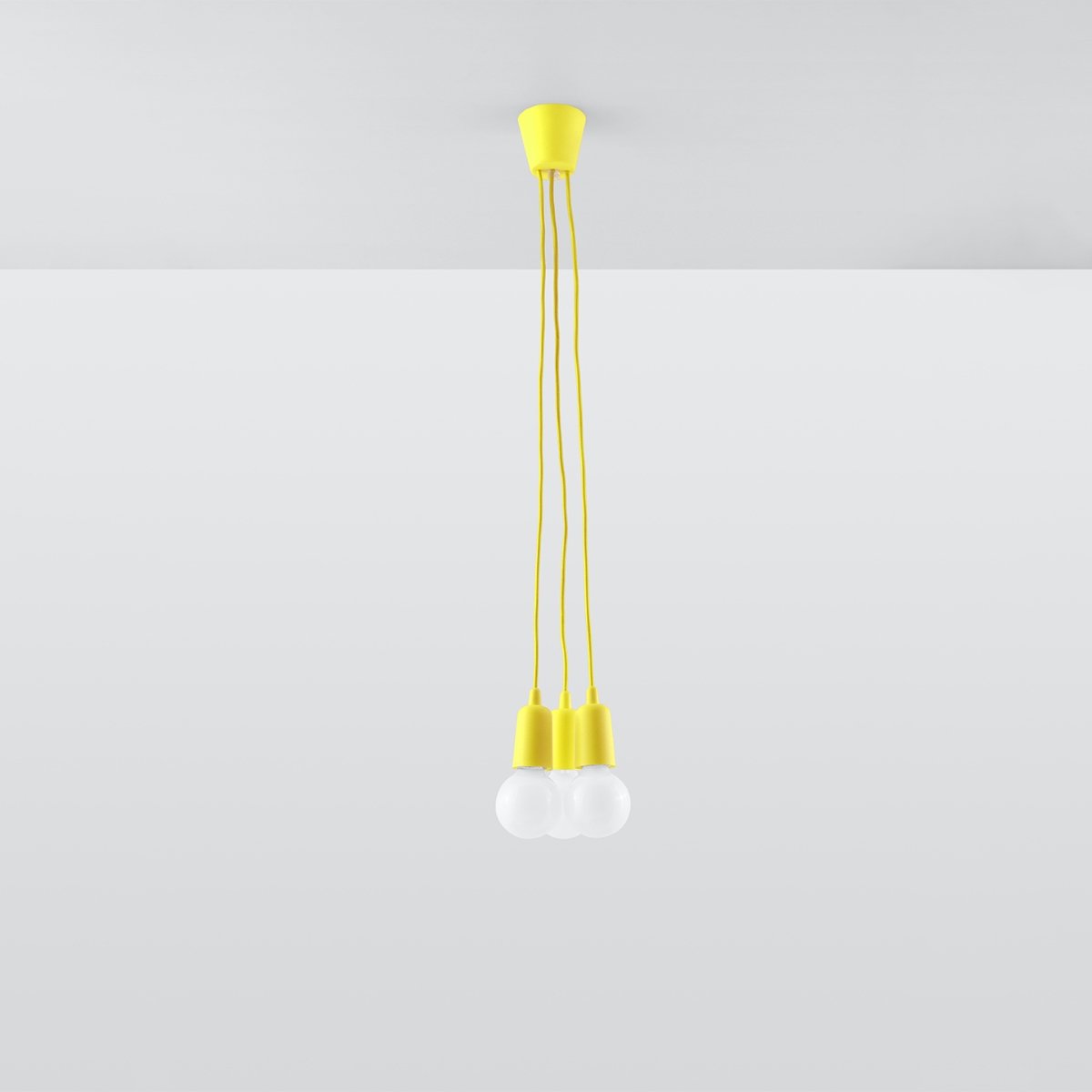 Suspension PVC Jaune E27 3 Diego jaune, EDEN