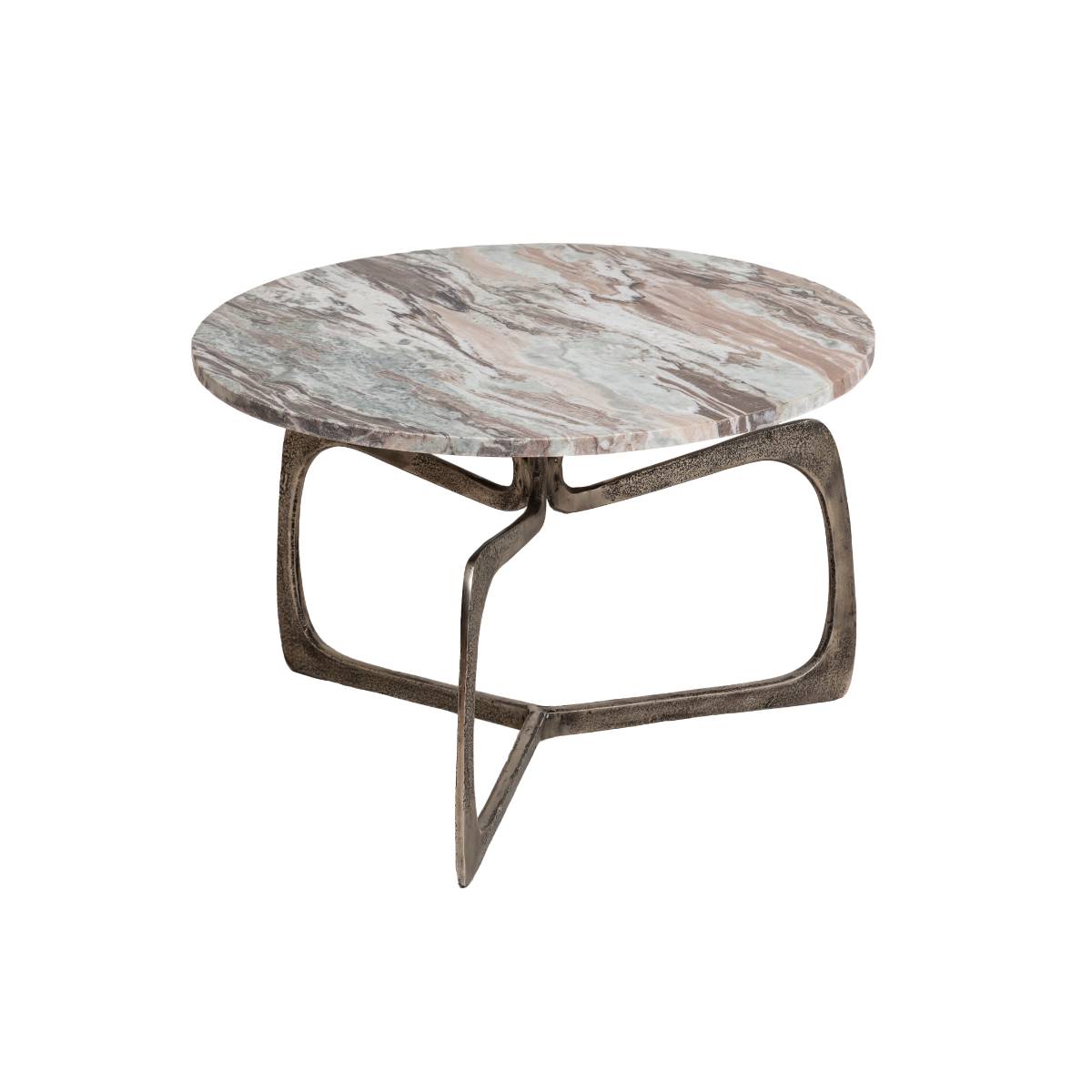 Table basse en marbre ronde VALOU gris, MADE IN MEUBLES