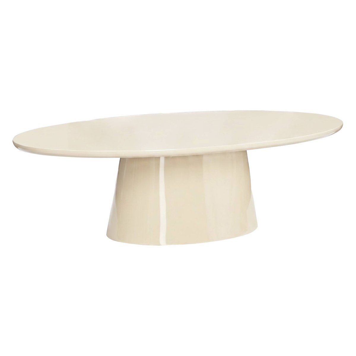 Table basse ovale finition glossy NELL crème, SWEEEK