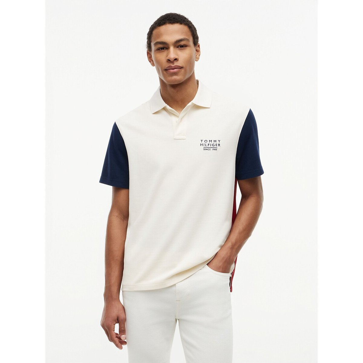 Polo de mangas curtas, classic fit cru, TOMMY HILFIGER