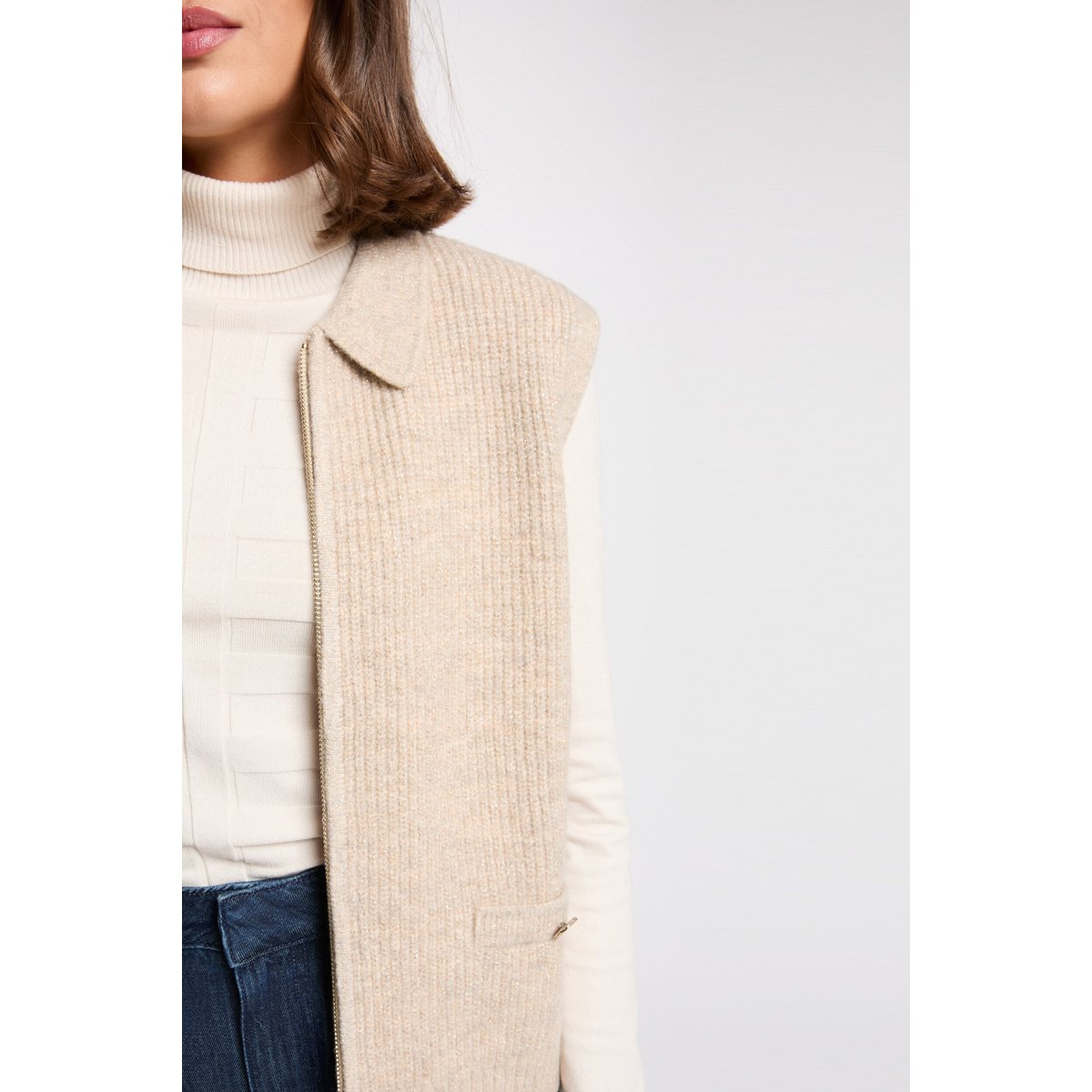 Gilet sans manches creme, MORGAN