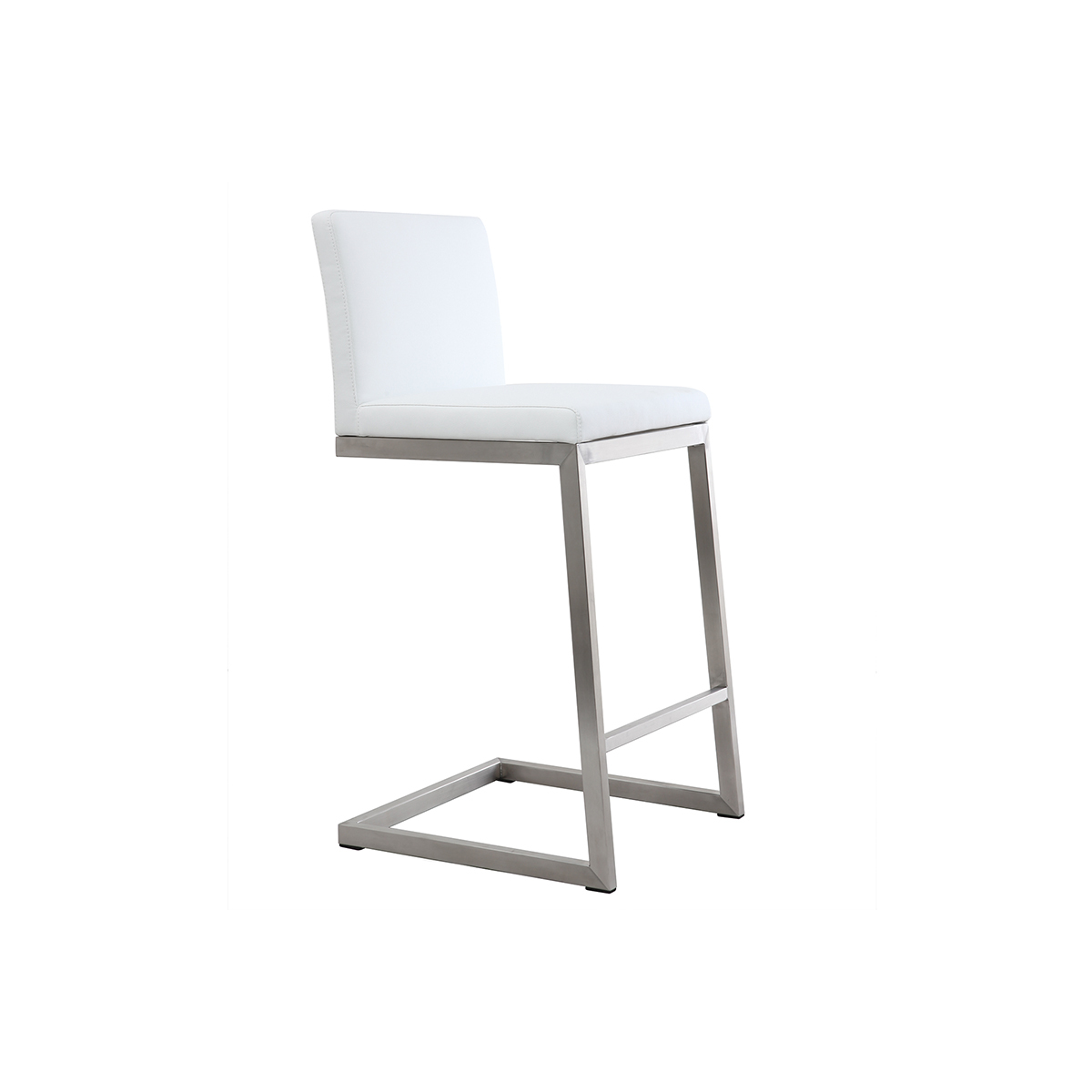 Tabourets de bar design avec pieds métal (Lot de 2) STELLAR blanc, MILIBOO
