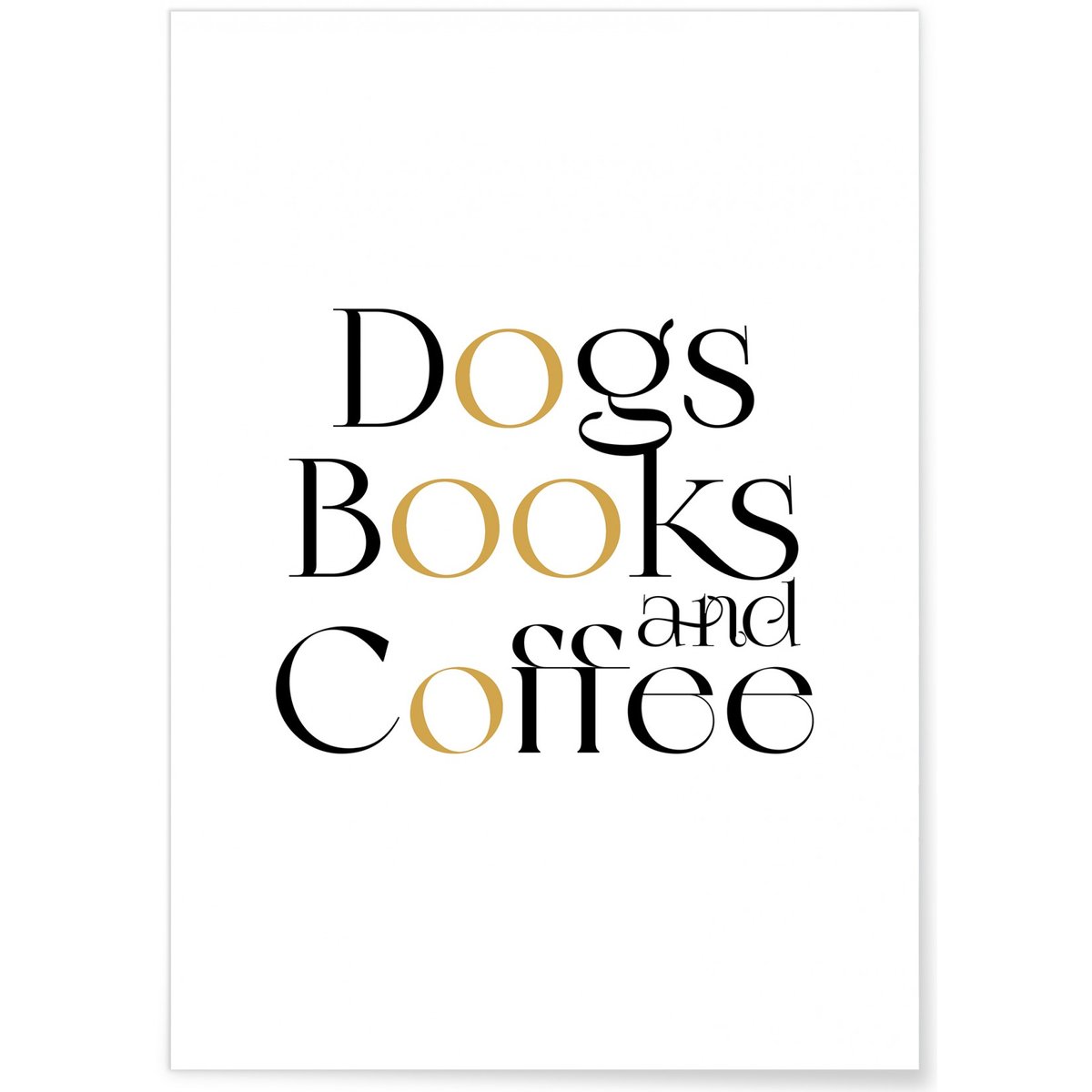 Affiche Dogs Book and Coffee blanc, L'AFFICHERIE