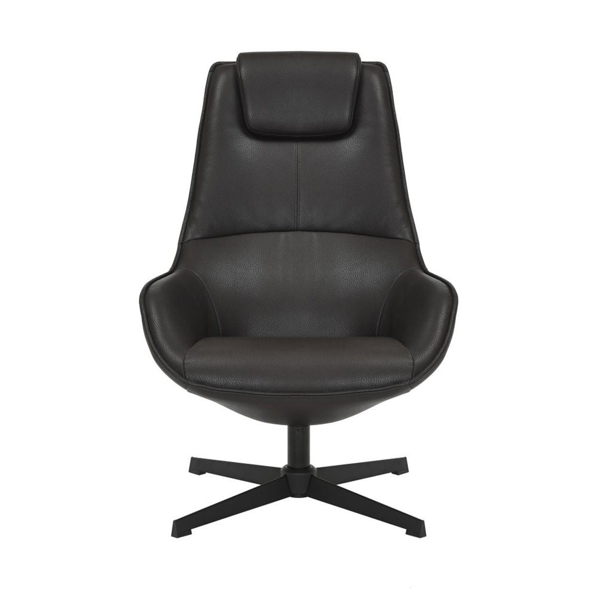Fauteuil pivotant en PU noir, ZAGO