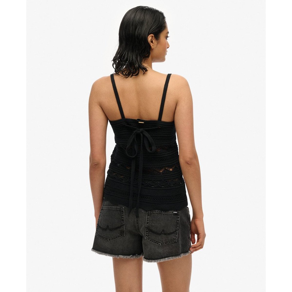 Caraco en crochet noir, SUPERDRY