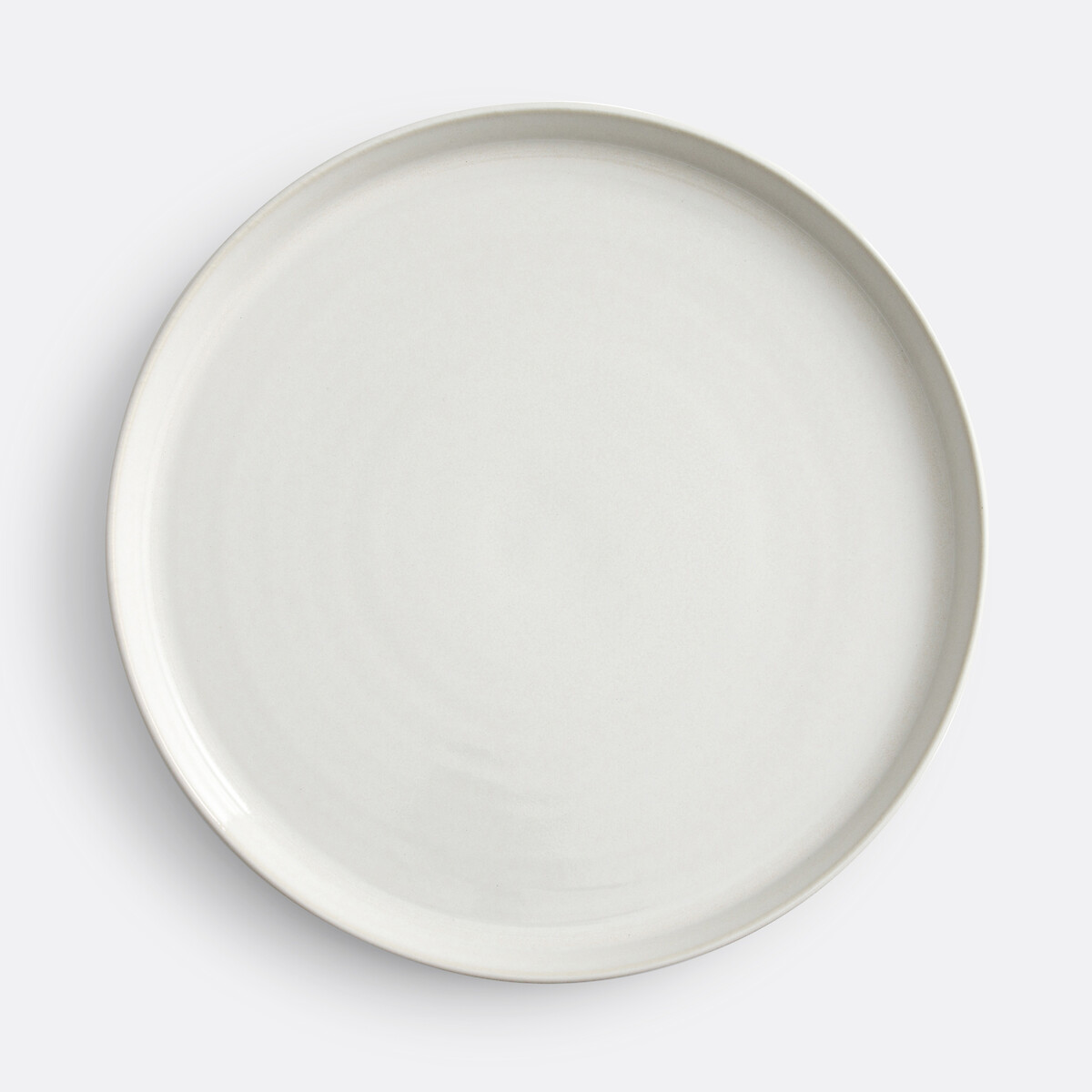 Lot 4 assiettes plates grès émail réactif, SACHA blanc, LA REDOUTE INTERIEURS