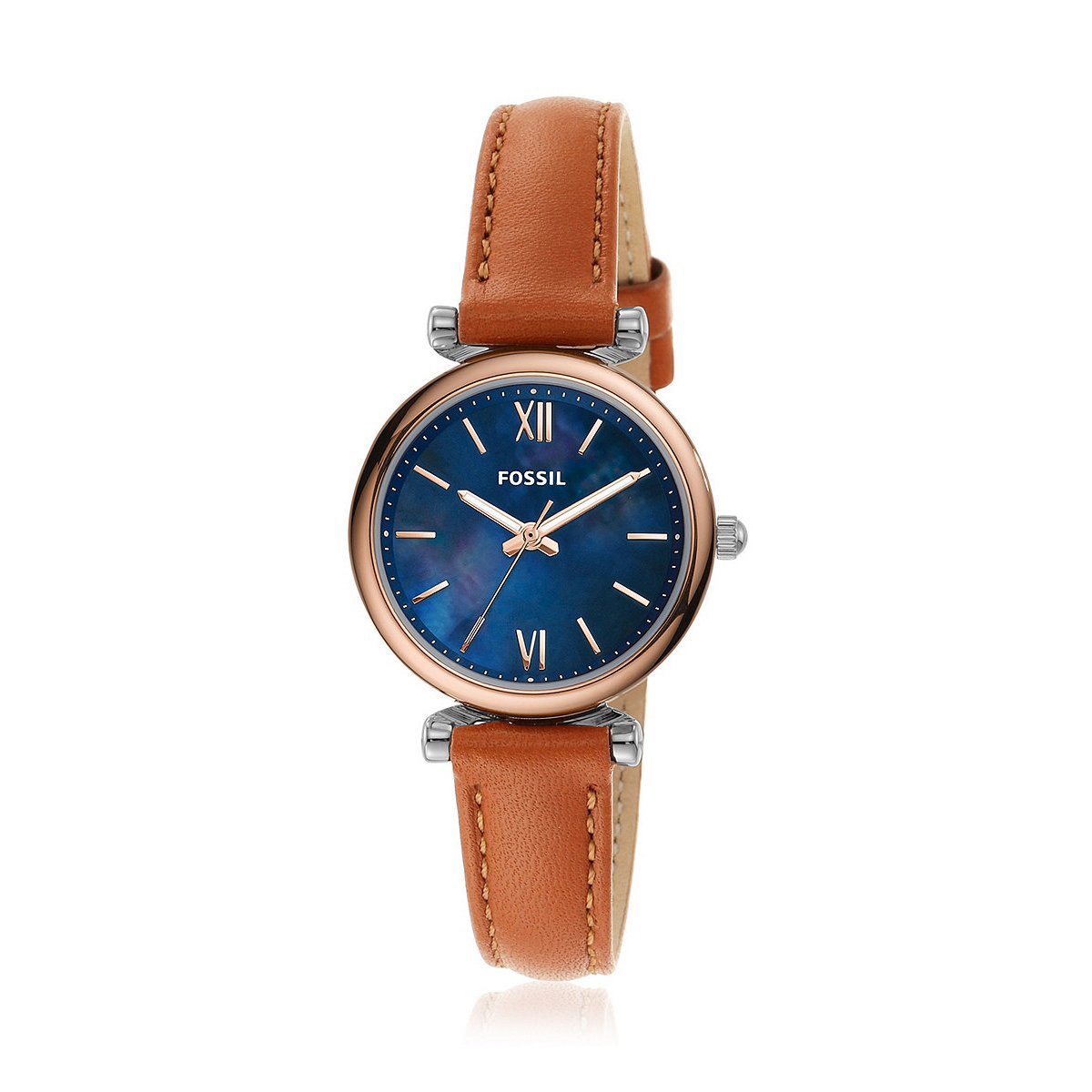 Montre Analogique  CARLIE MINI doré rose bleu marron, FOSSIL