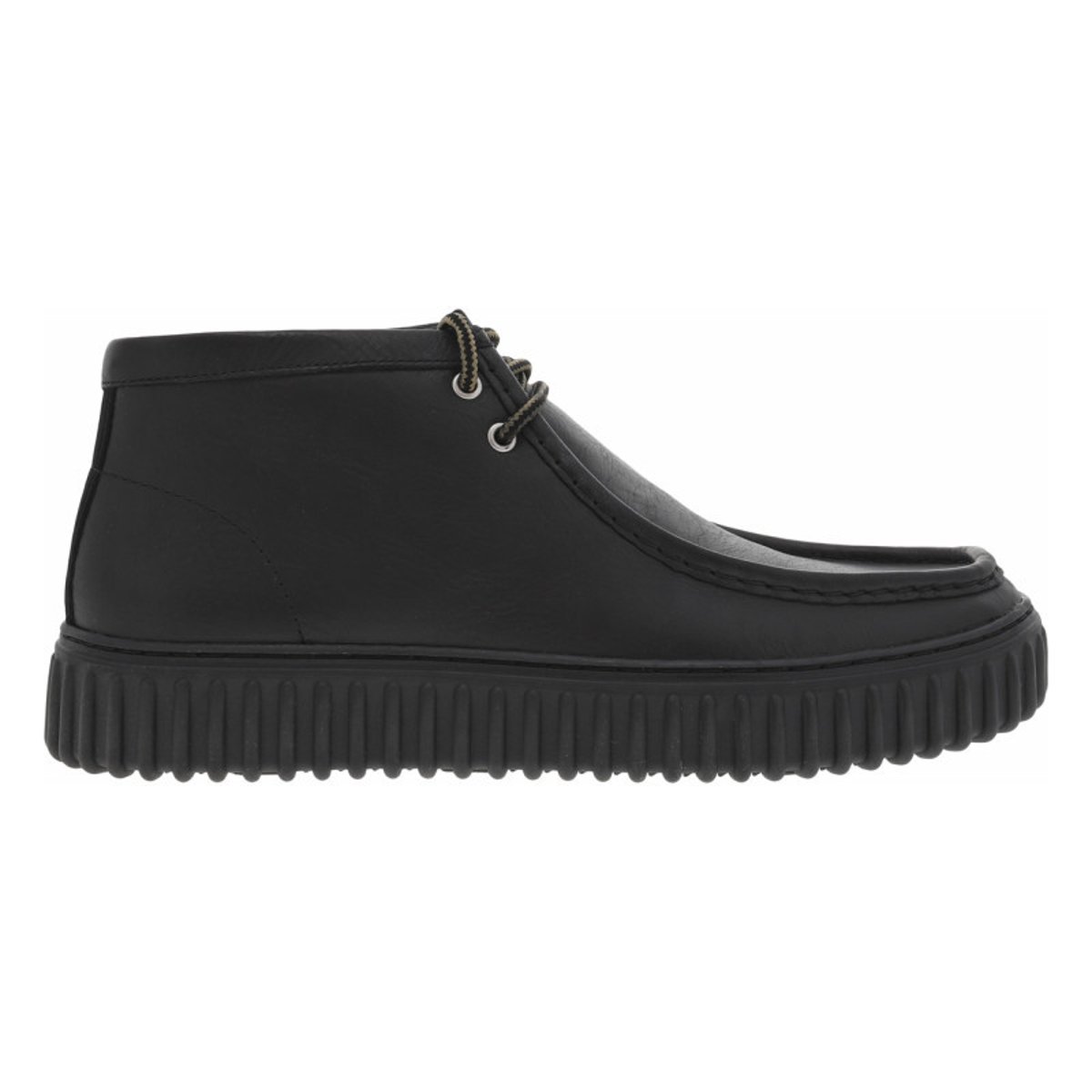 Bottines Clarks en cuir noires et à lacets ronds tressés noires, CLARKS
