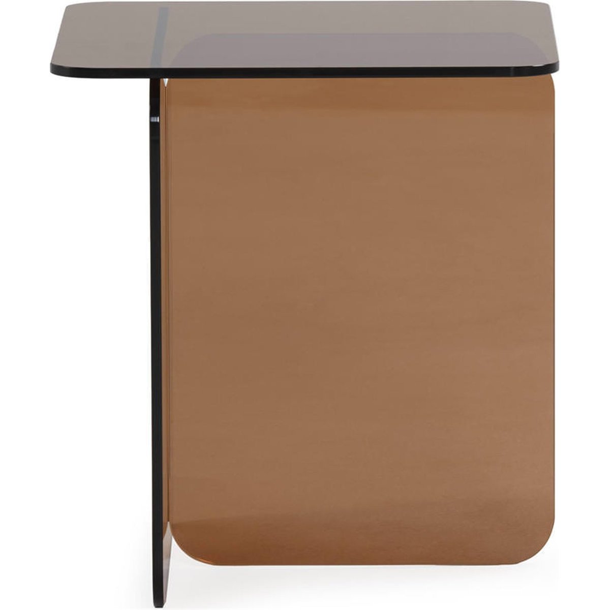 Table d'appoint carrée en verre contemporaine ambre, RECOLLECTION