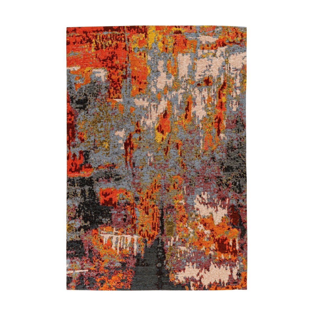 Tapis tissé rectangulaire, PRIMAVERA multicolore, rouge, RECOLLECTION