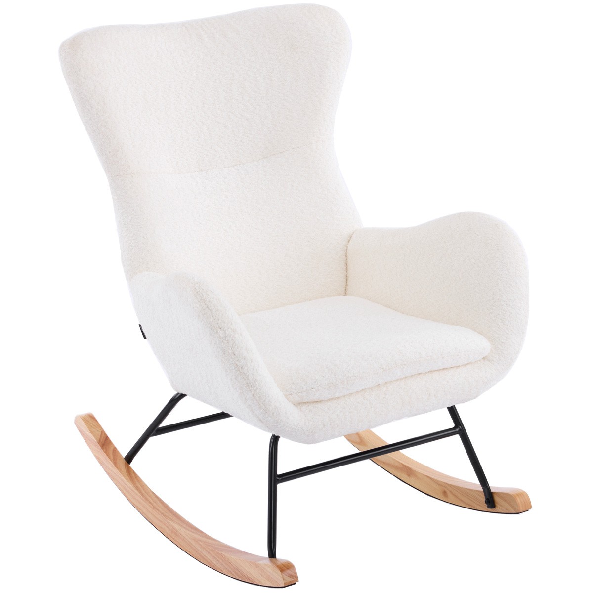 Rocking-chair en tissu bouclé - BEA beige, HOMIFAB