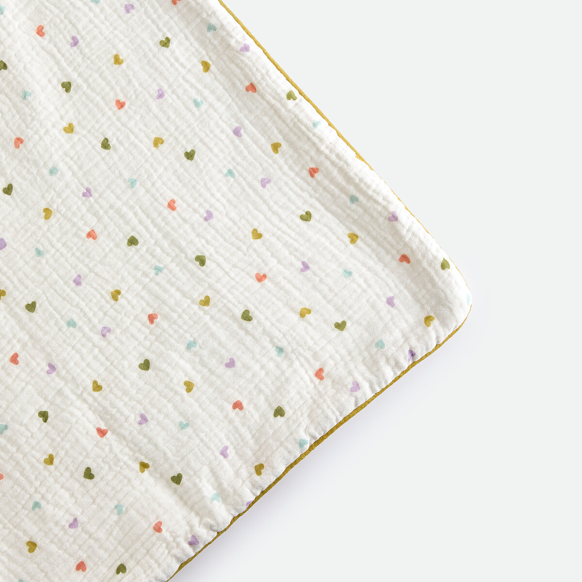 Manta de tejido polar y gasa de algodón, estampado de corazones, SCACCO estampado corazones, LA REDOUTE INTERIEURS