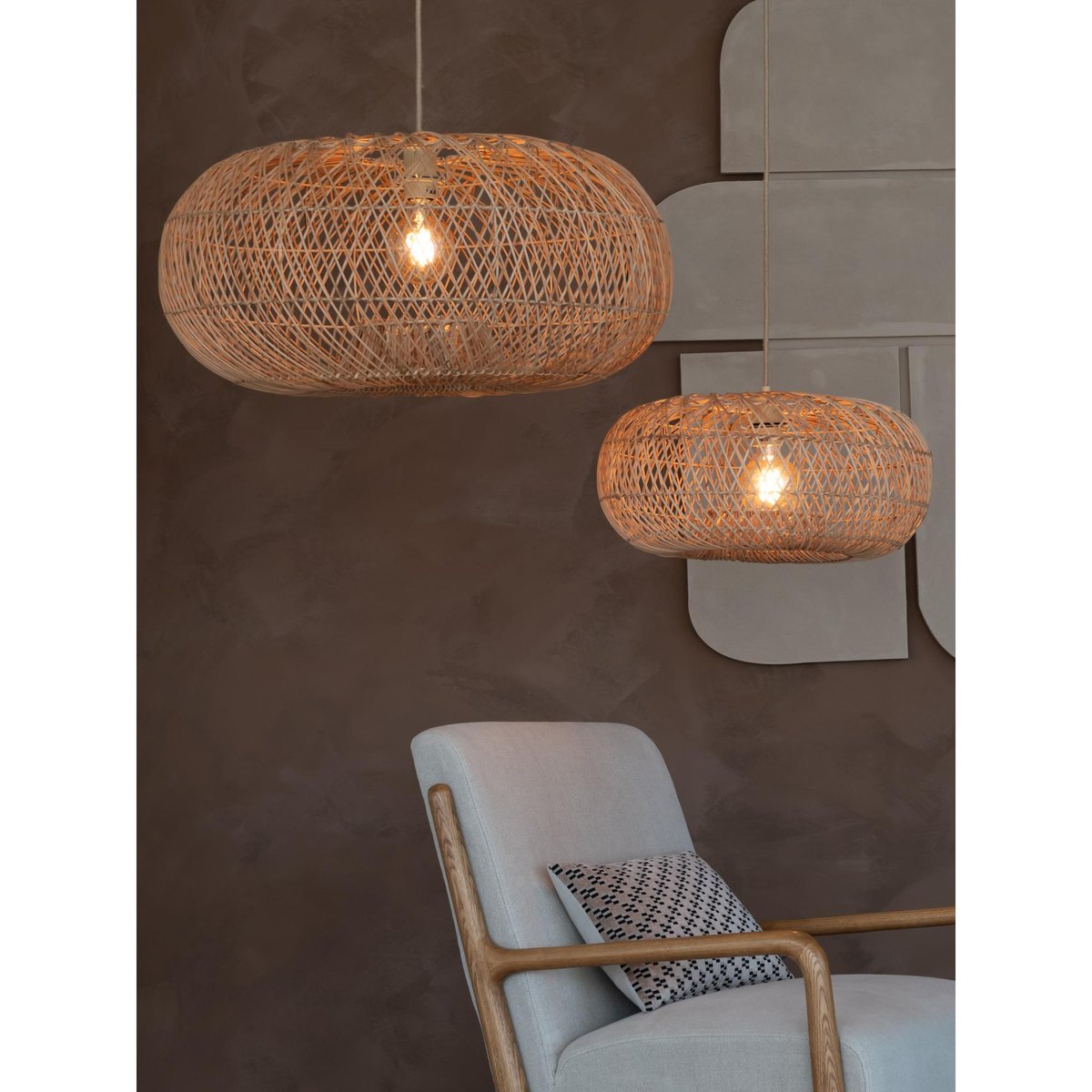 Lampe Suspendue Bambou ARIZONA bordeaux, GOOD & MOJO