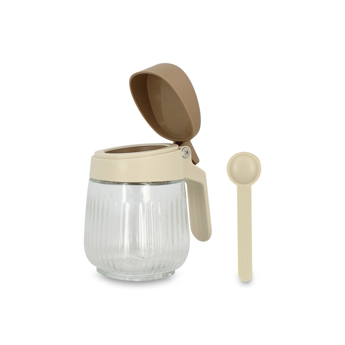 Bocal à épices en verre beige-transparent, MENASTYL