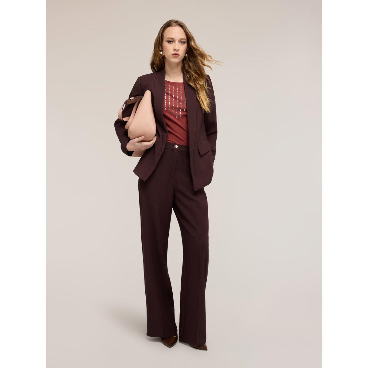 Blazer avec col châle marron, MOTIVI