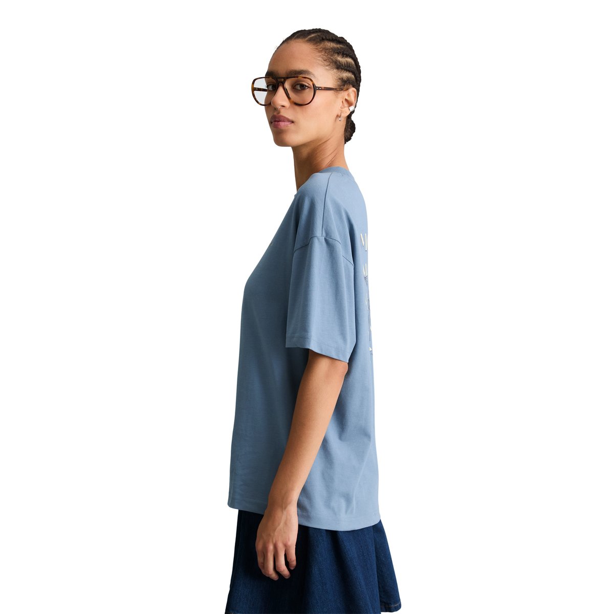 T-shirt de base relaxed en coton organique bleu, MARC O’POLO DENIM