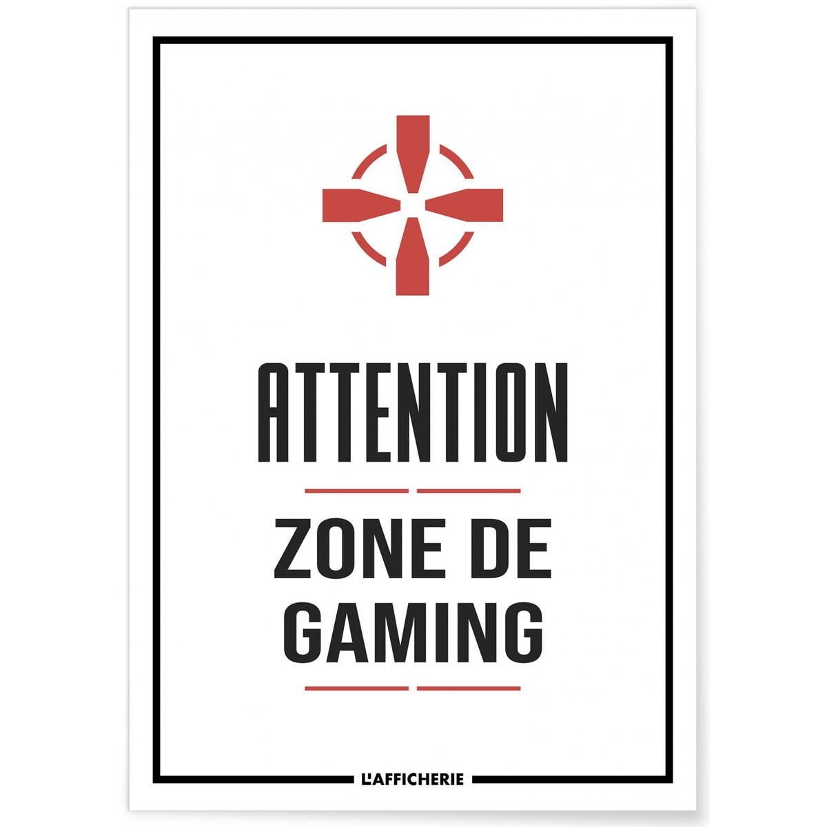 Affiche Zone de Gaming blanc, L'AFFICHERIE