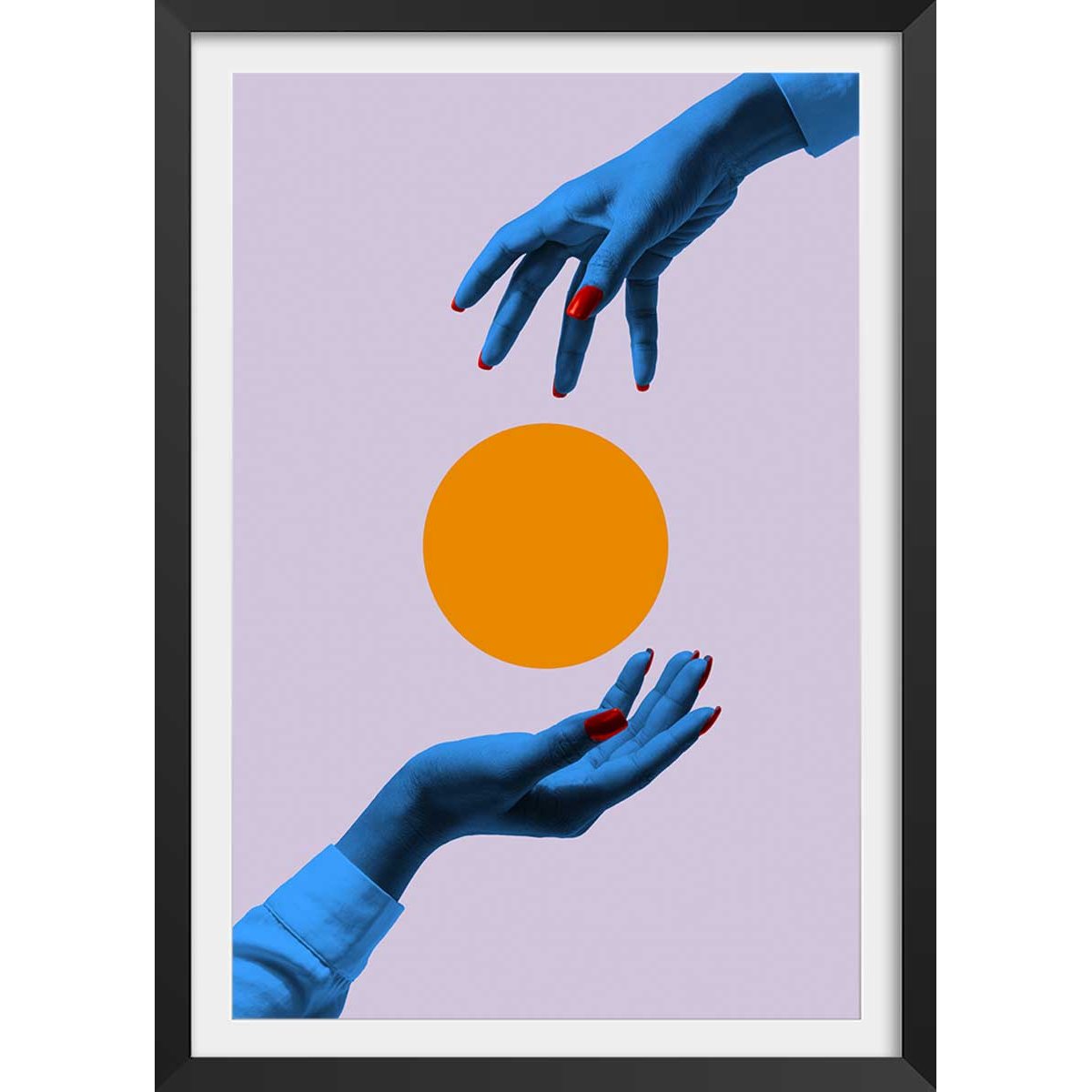 Affiche vintage Magie et levitation affiche + cadre en bois - noir, HEXOA